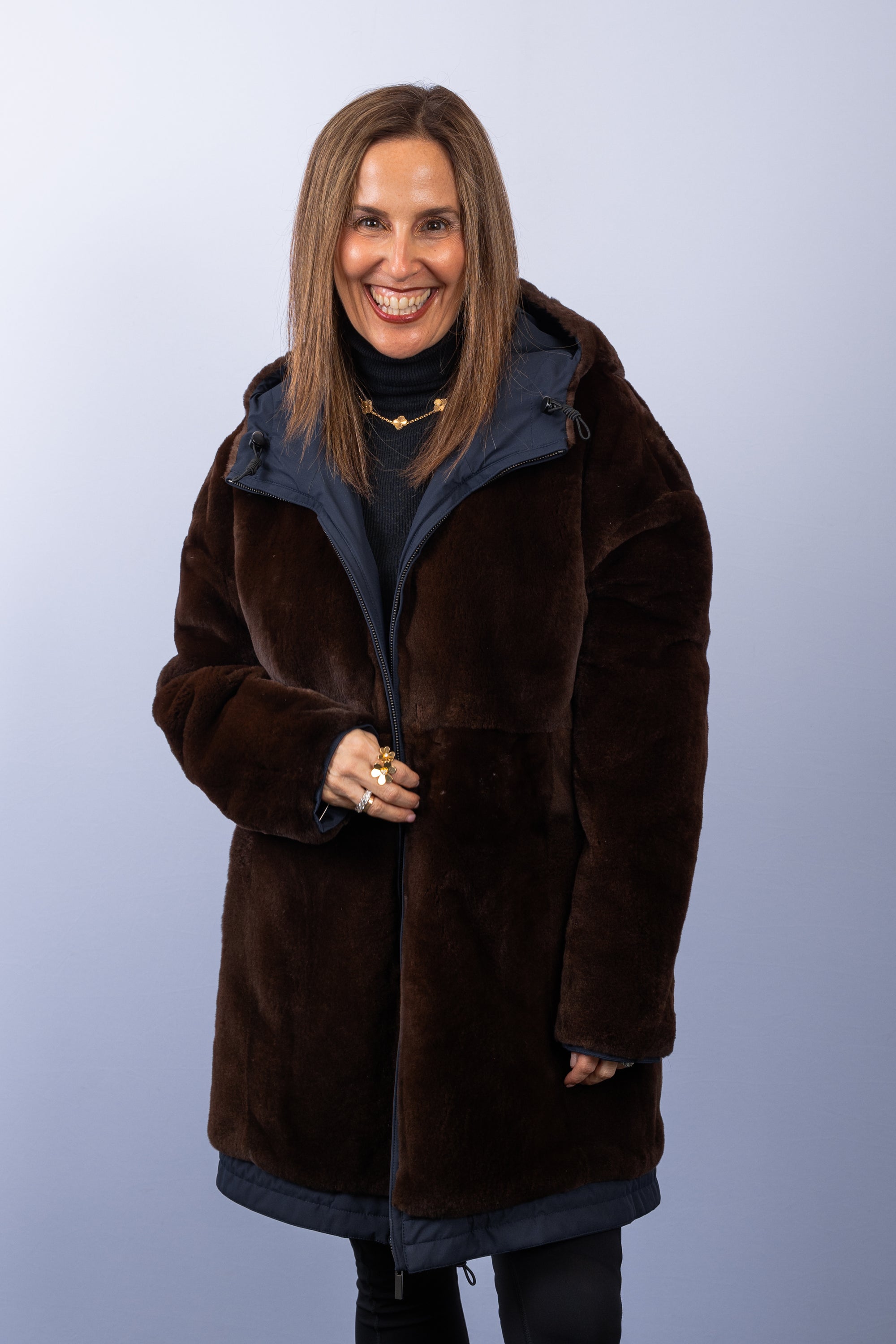 Espresso Pluck Mink/Navy Fabric Jacket