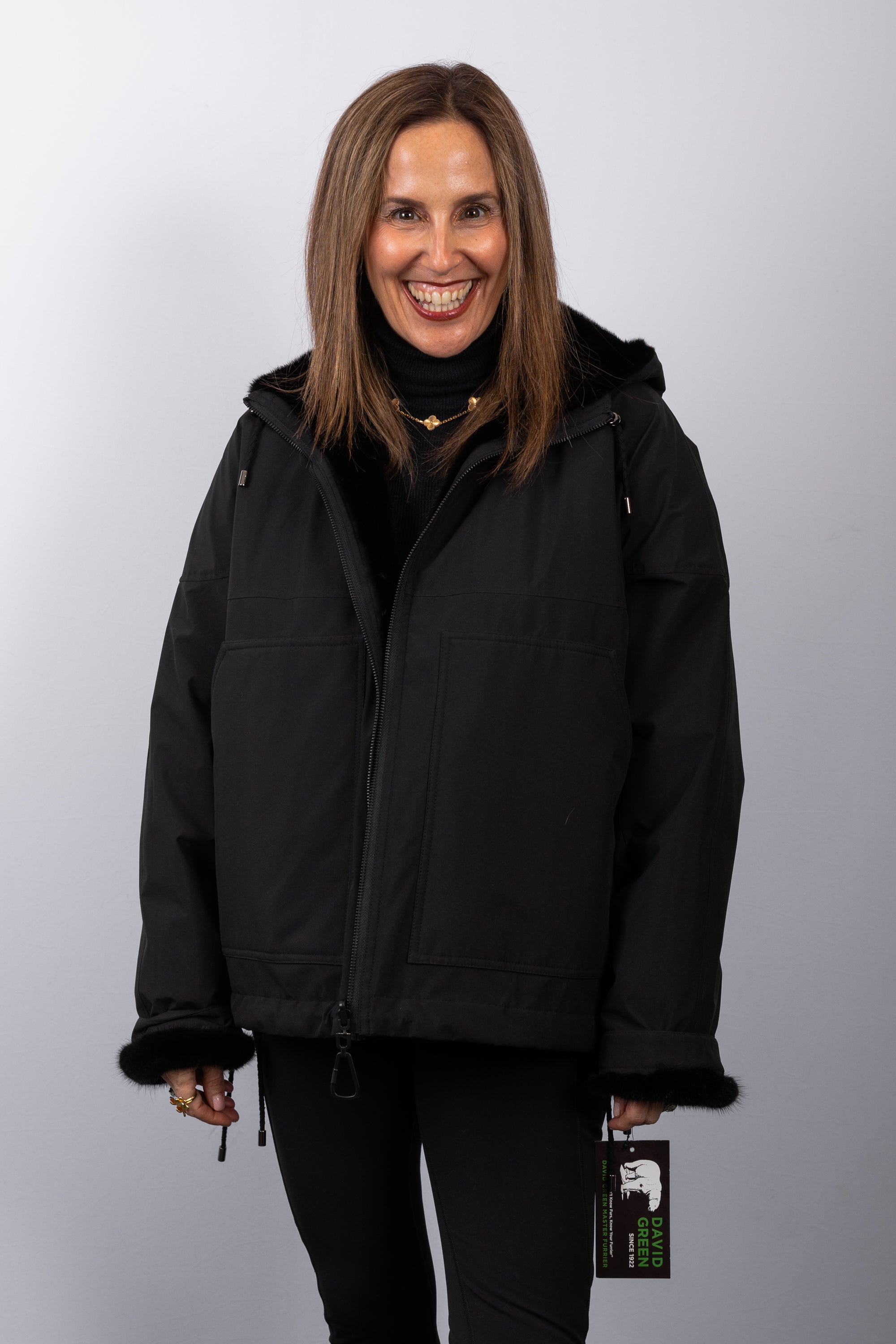 Black Mink/Black Fabric Jacket