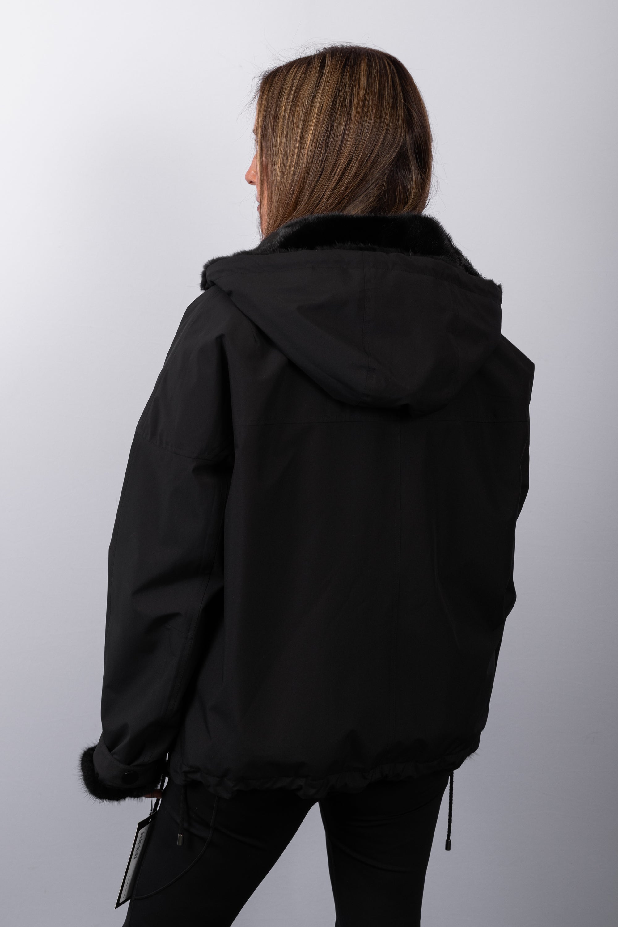 Black Mink/Black Fabric Jacket