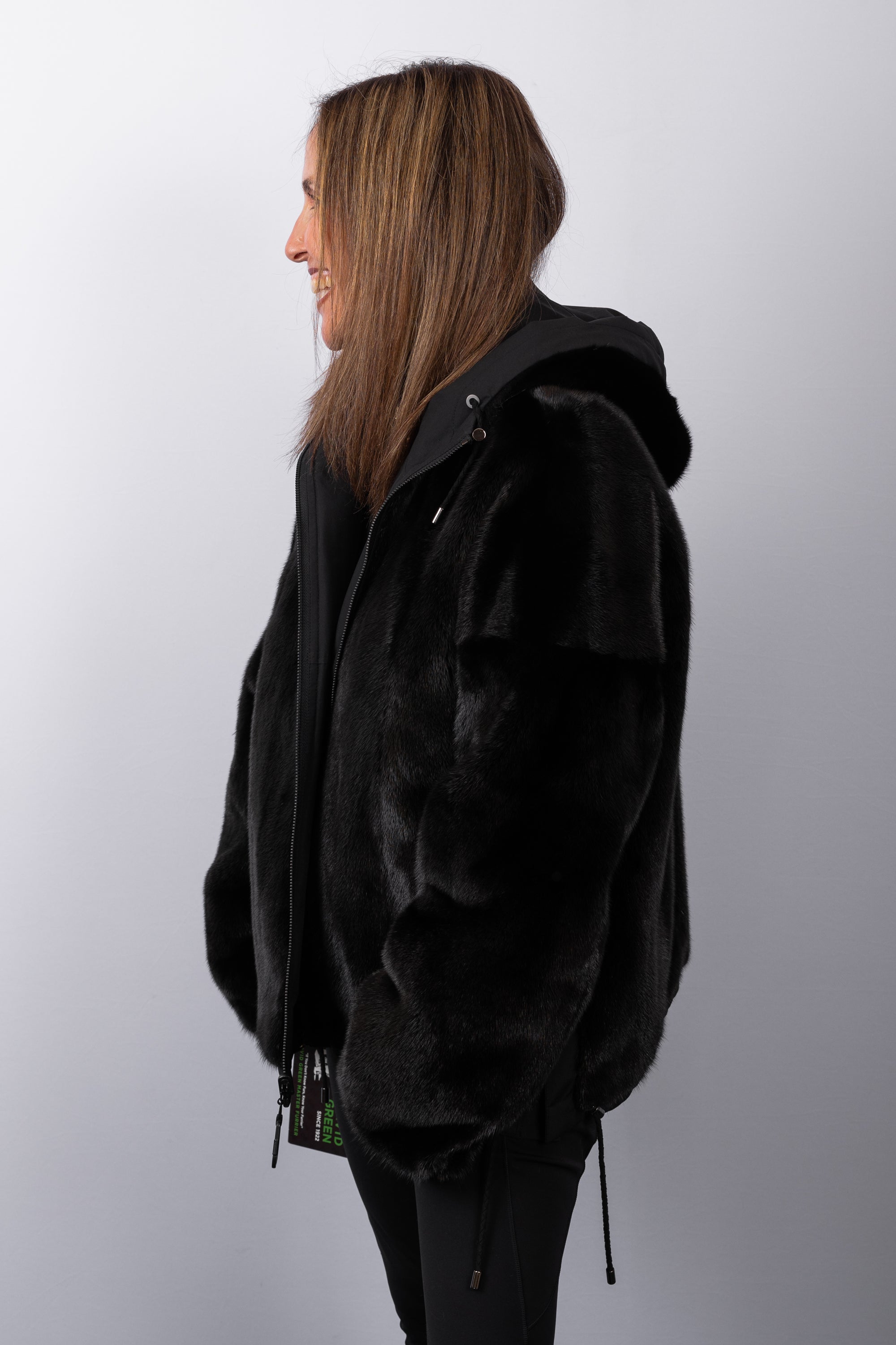 Black Mink/Black Fabric Jacket