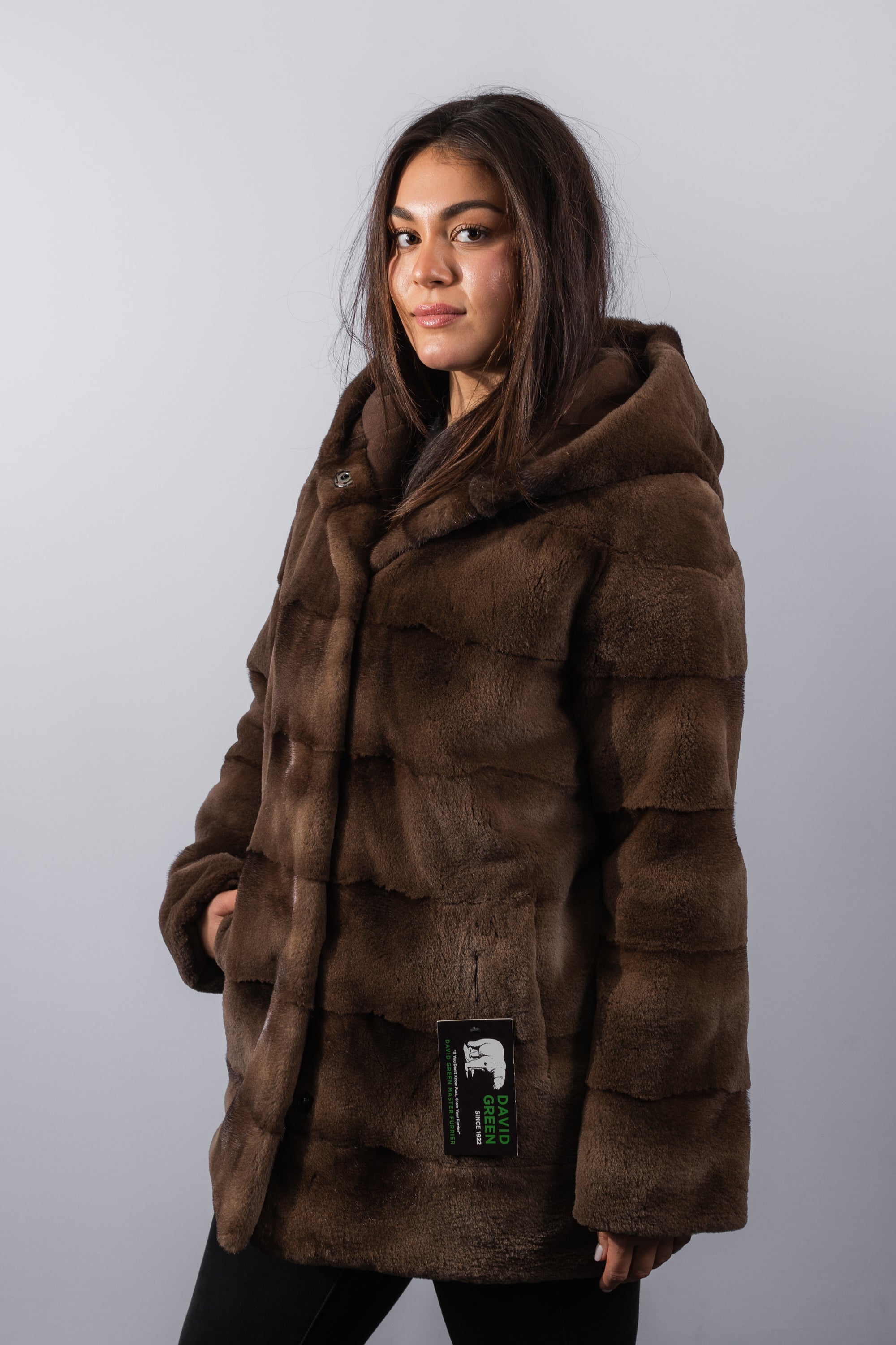 Mocha Semi Sheared Mink/Wool/Cashmere Jacket