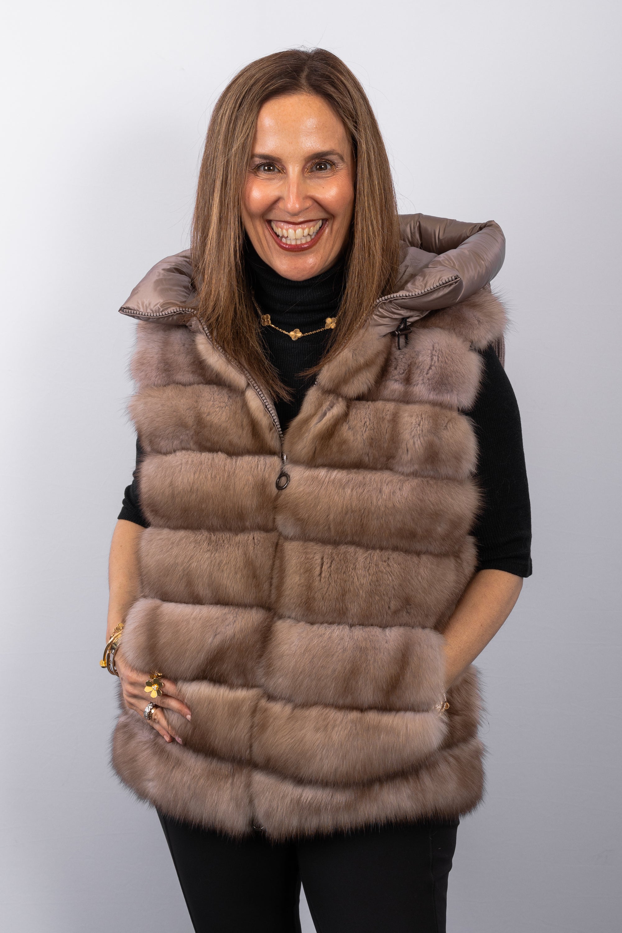 Natural Tortora Russian Sable/Stone Wool/Goose Down Vest