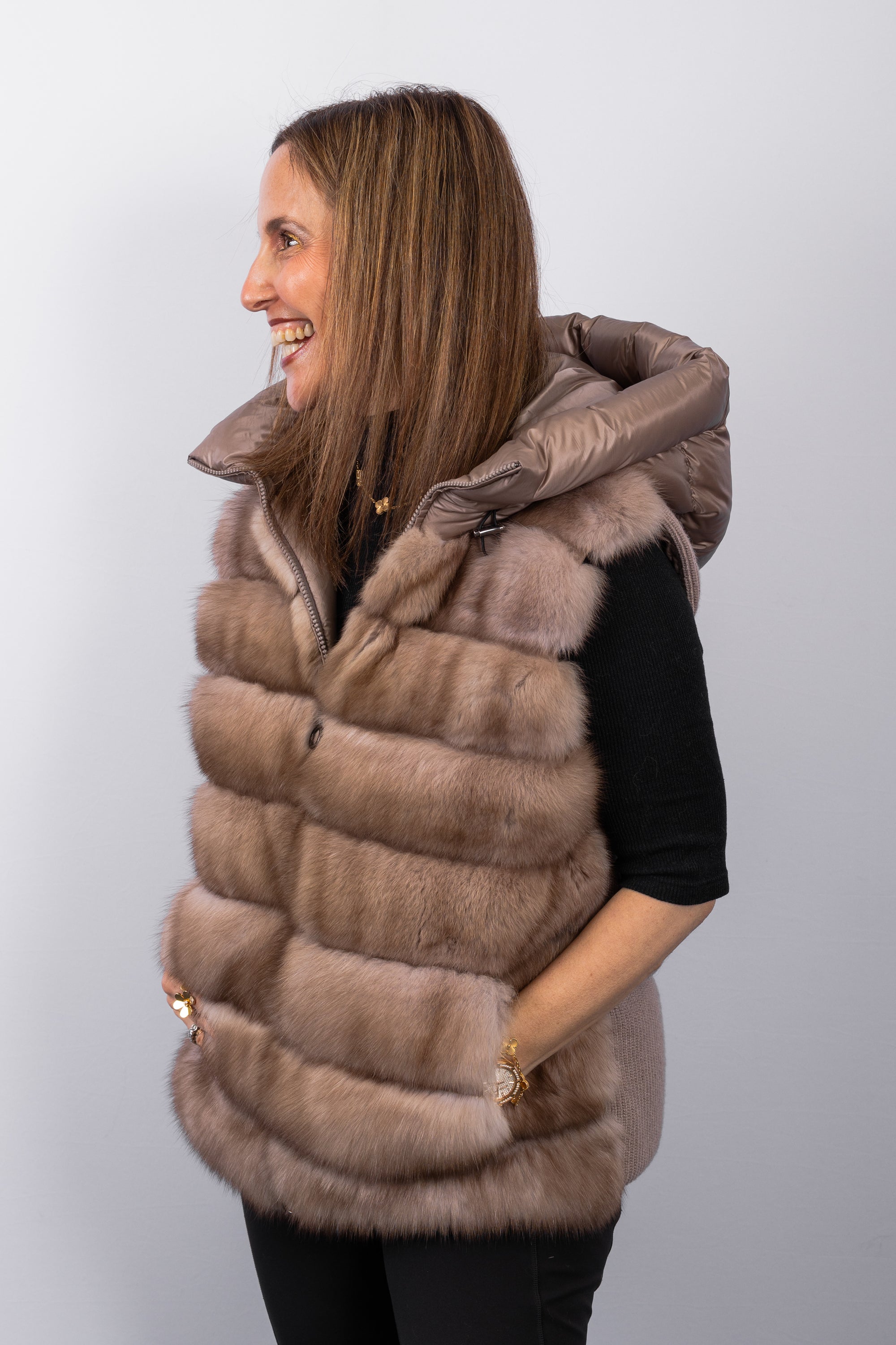 Natural Tortora Russian Sable/Stone Wool/Goose Down Vest