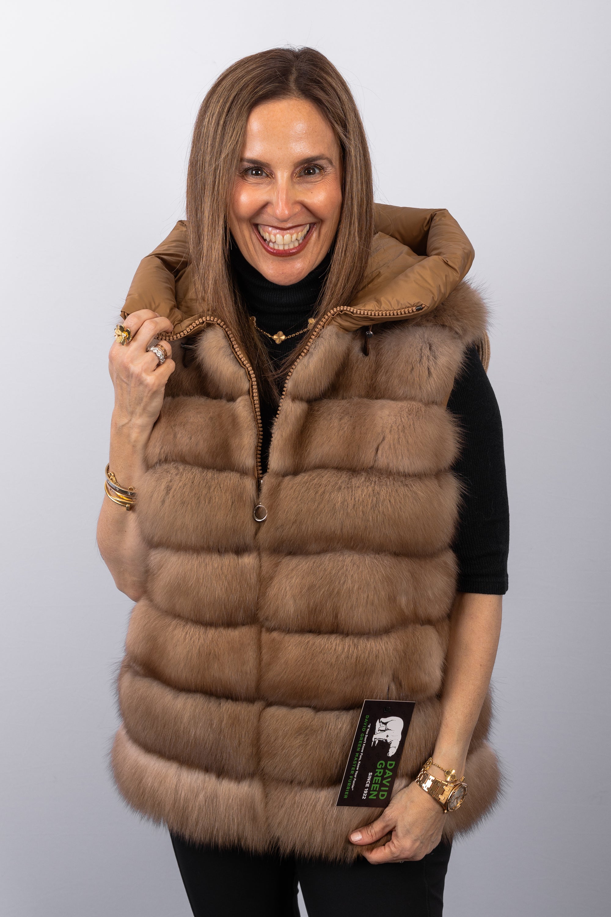 Natural Tortora Russian Sable/Latte Wool/Goose Down Vest