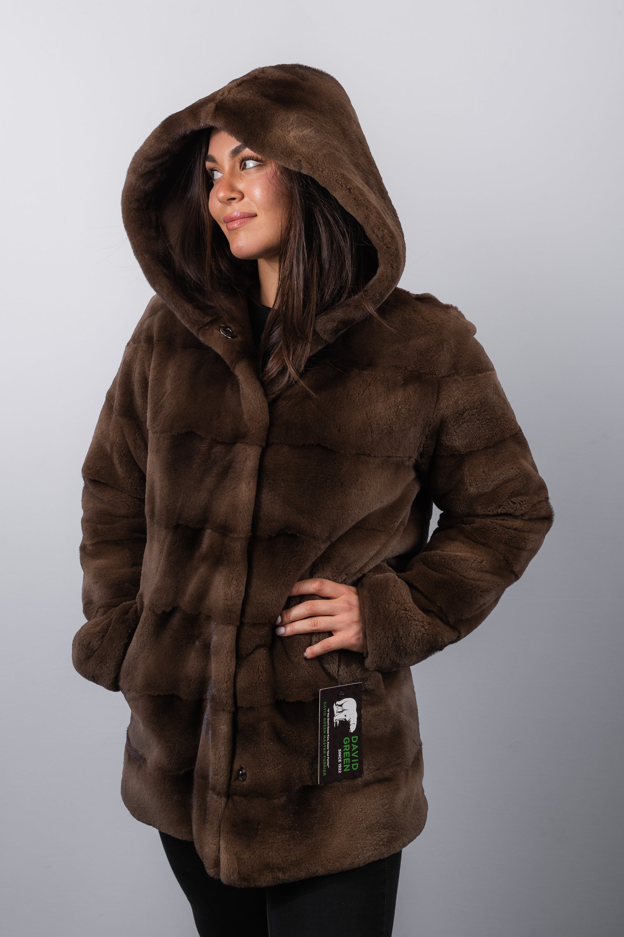 Mocha Semi Sheared Mink/Wool/Cashmere Jacket