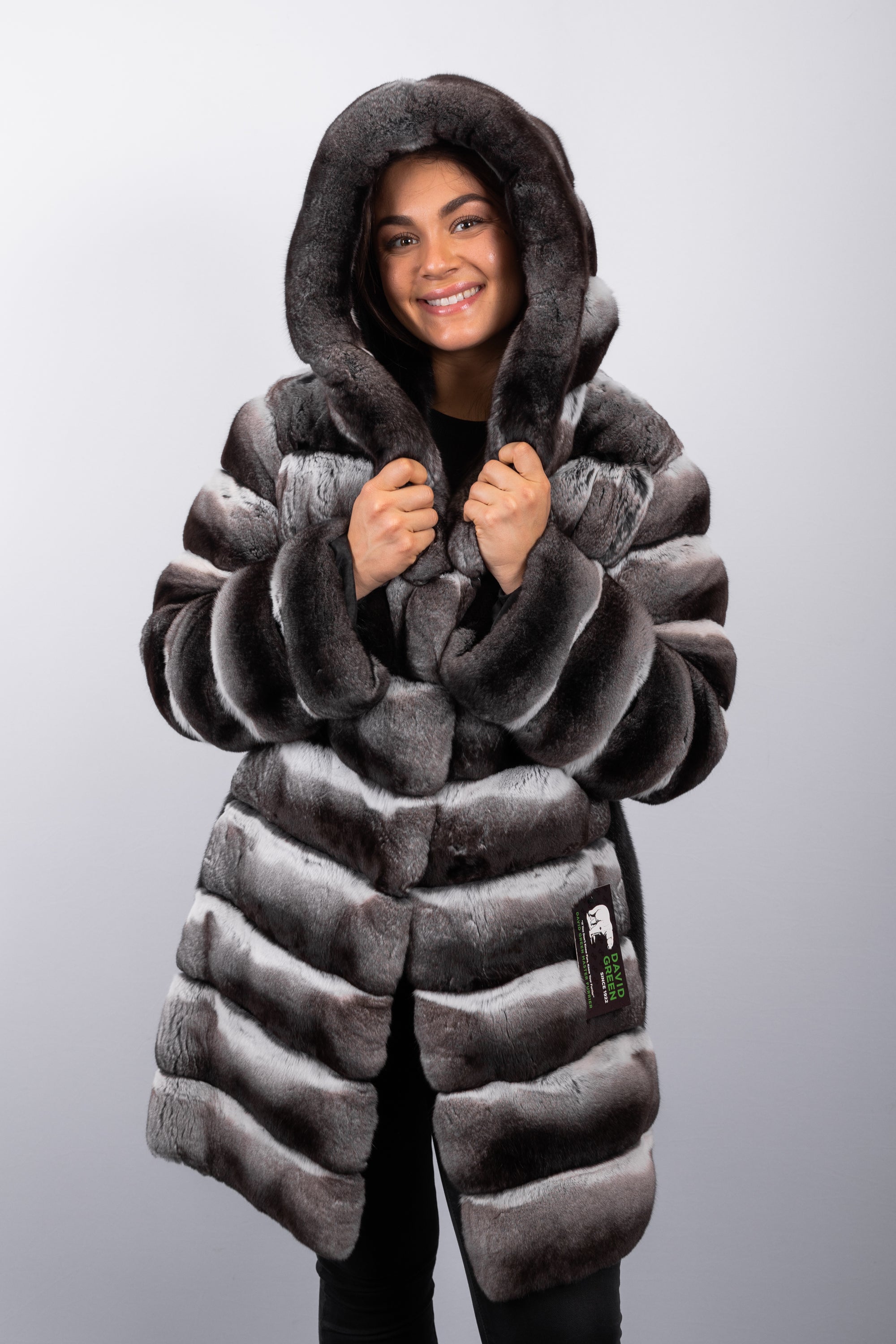 Natural Chinchilla/Black Mink Jacket