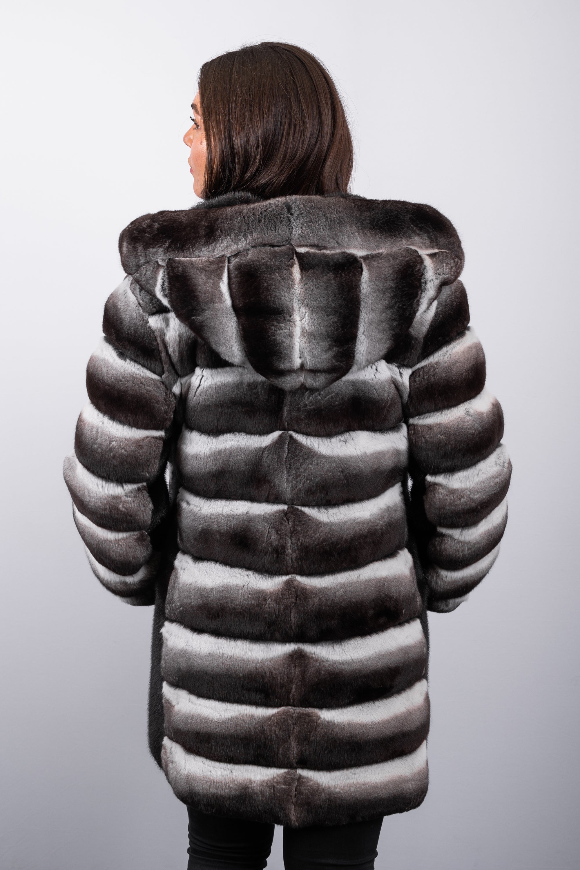 Natural Chinchilla/Black Mink Jacket