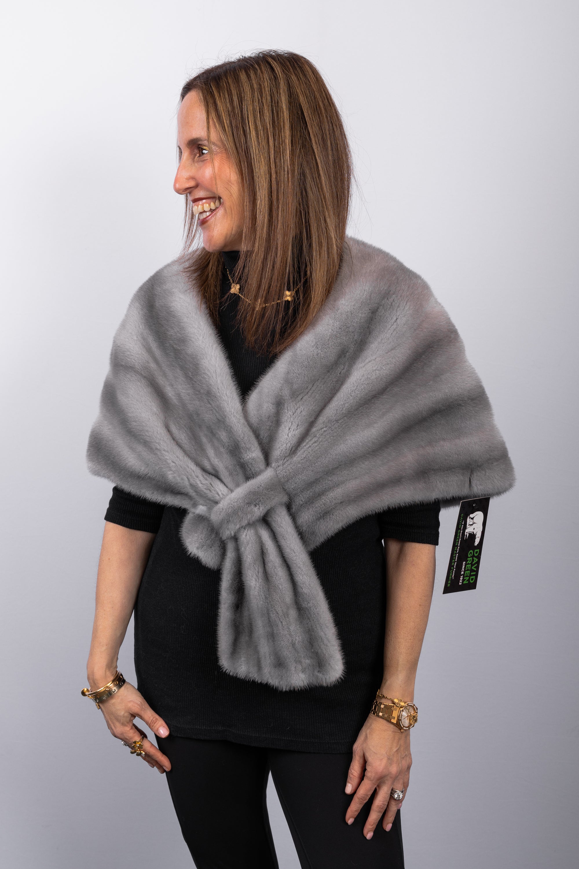 Natural Sapphire Mink Wrap