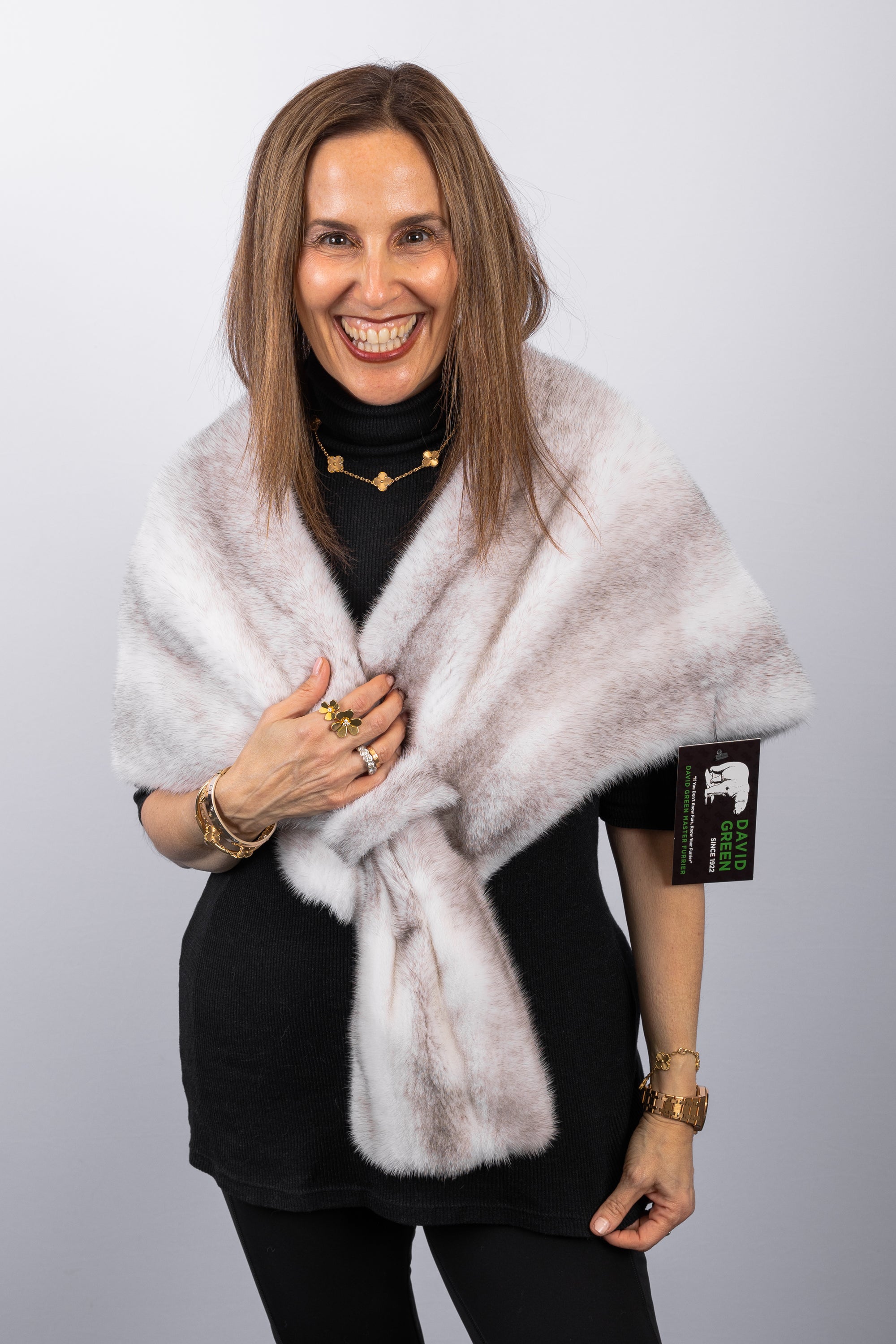 Natural Black Cross Mink Wrap