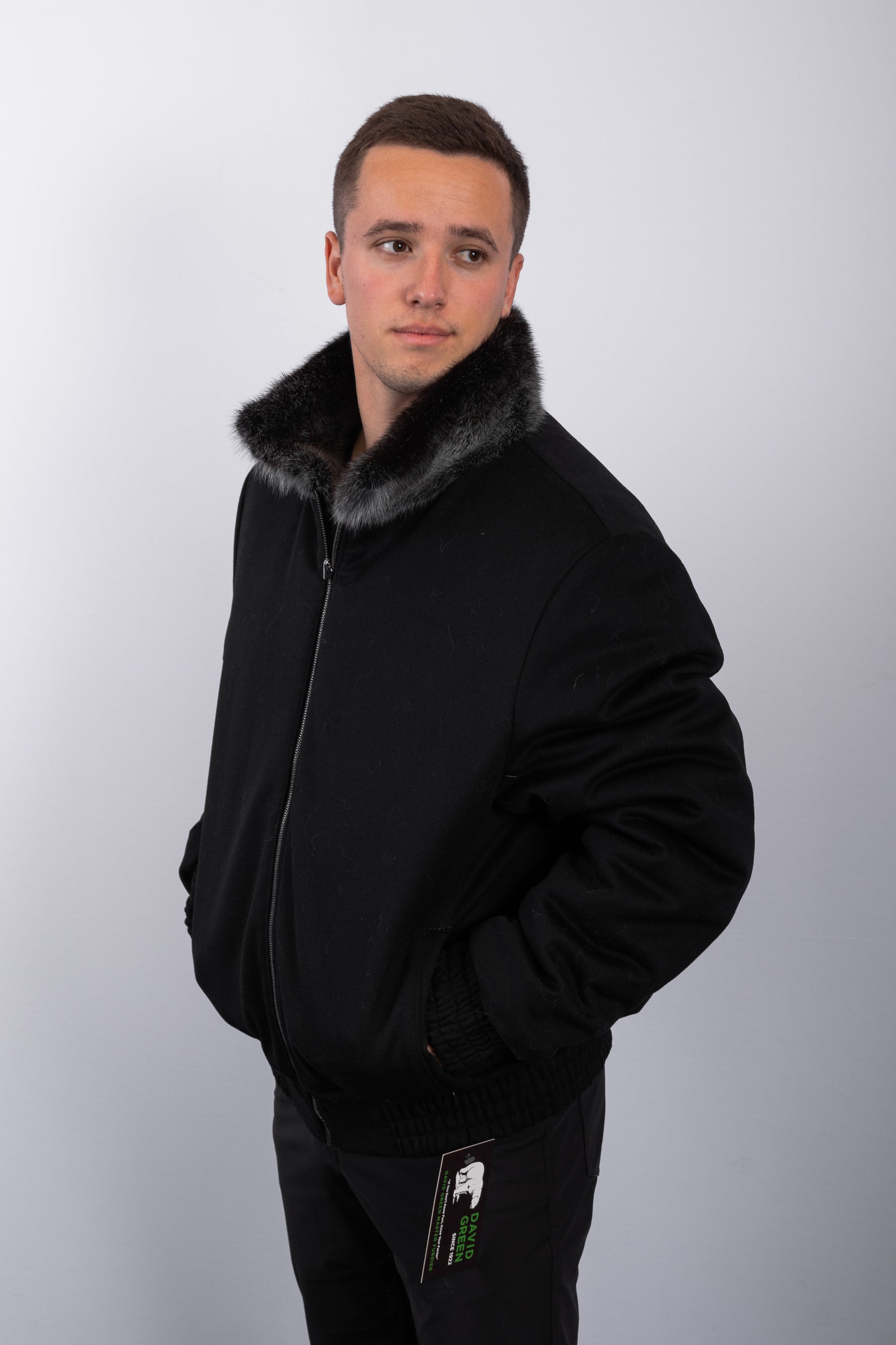 Black Charcoal Cross Mink/Black Cashmere Jacket