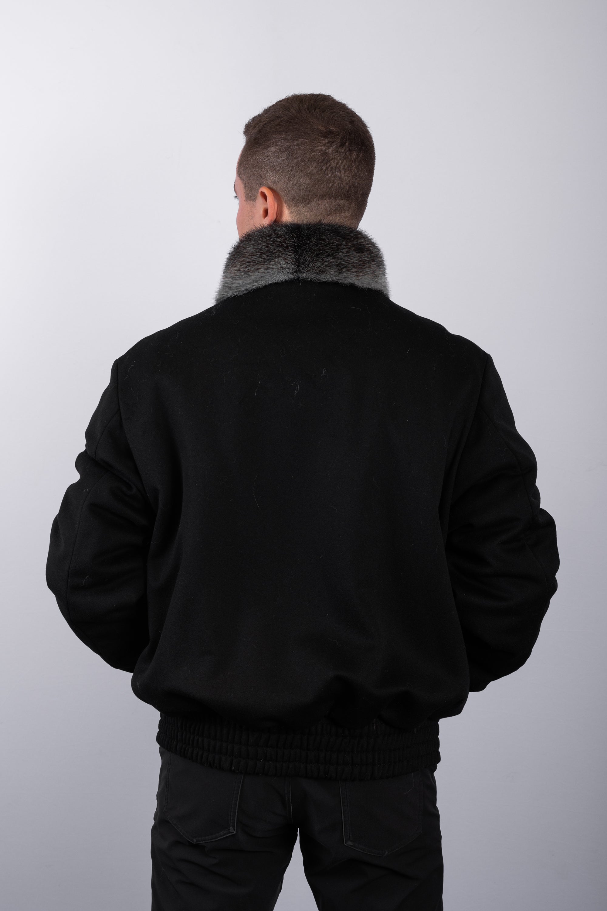 Black Charcoal Cross Mink/Black Cashmere Jacket