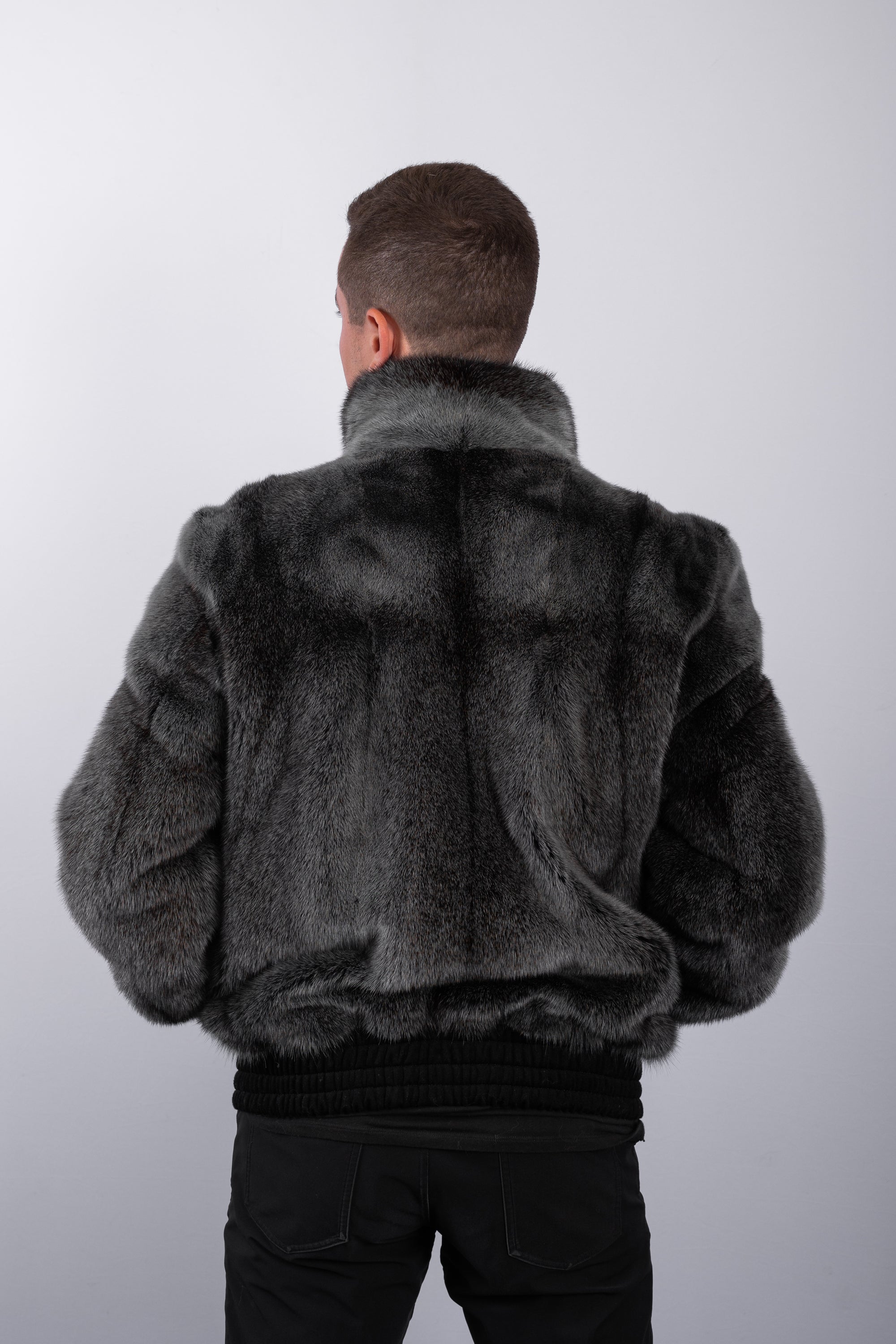 Black Charcoal Cross Mink/Black Cashmere Jacket