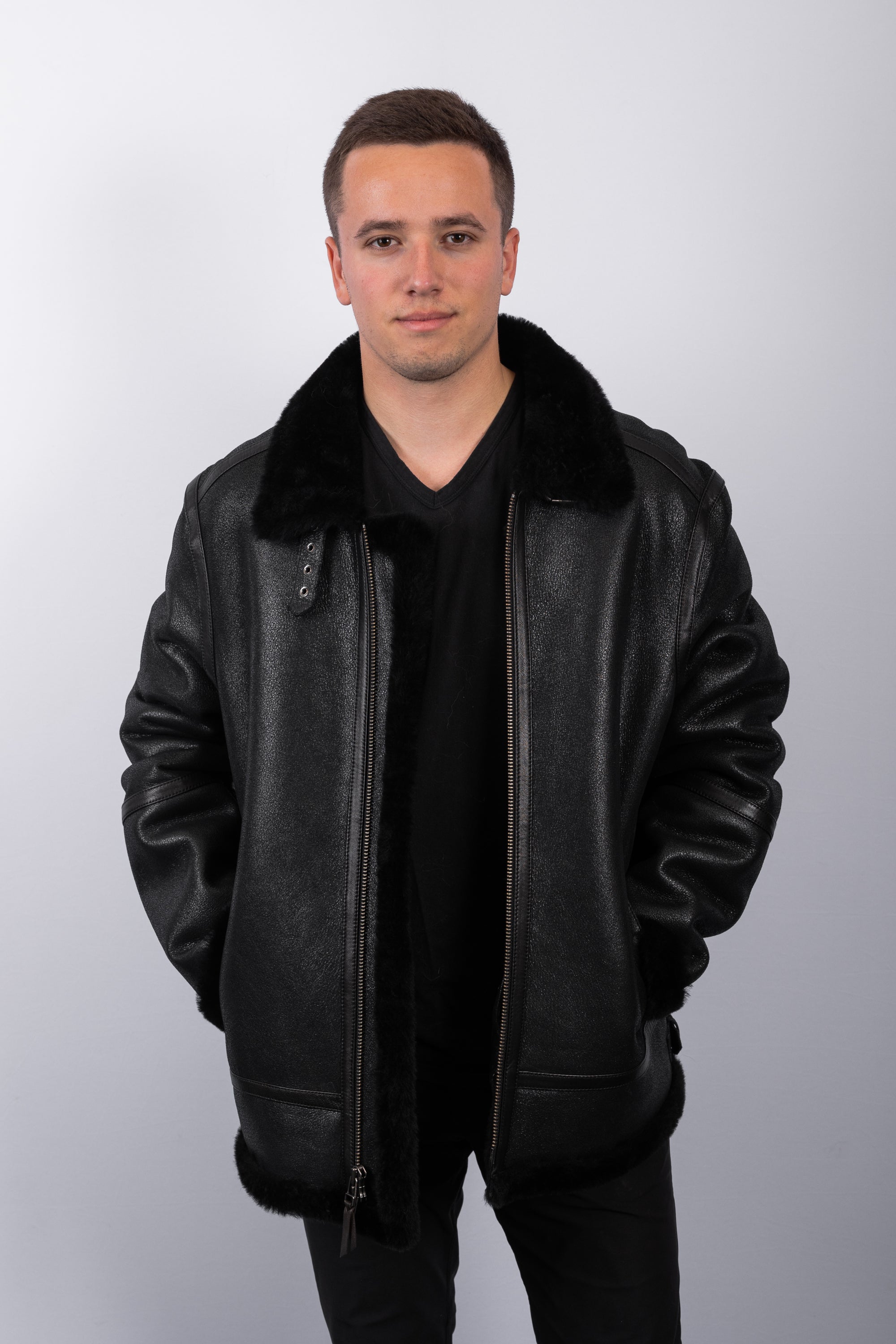 Black Shearling Lamb Jacket