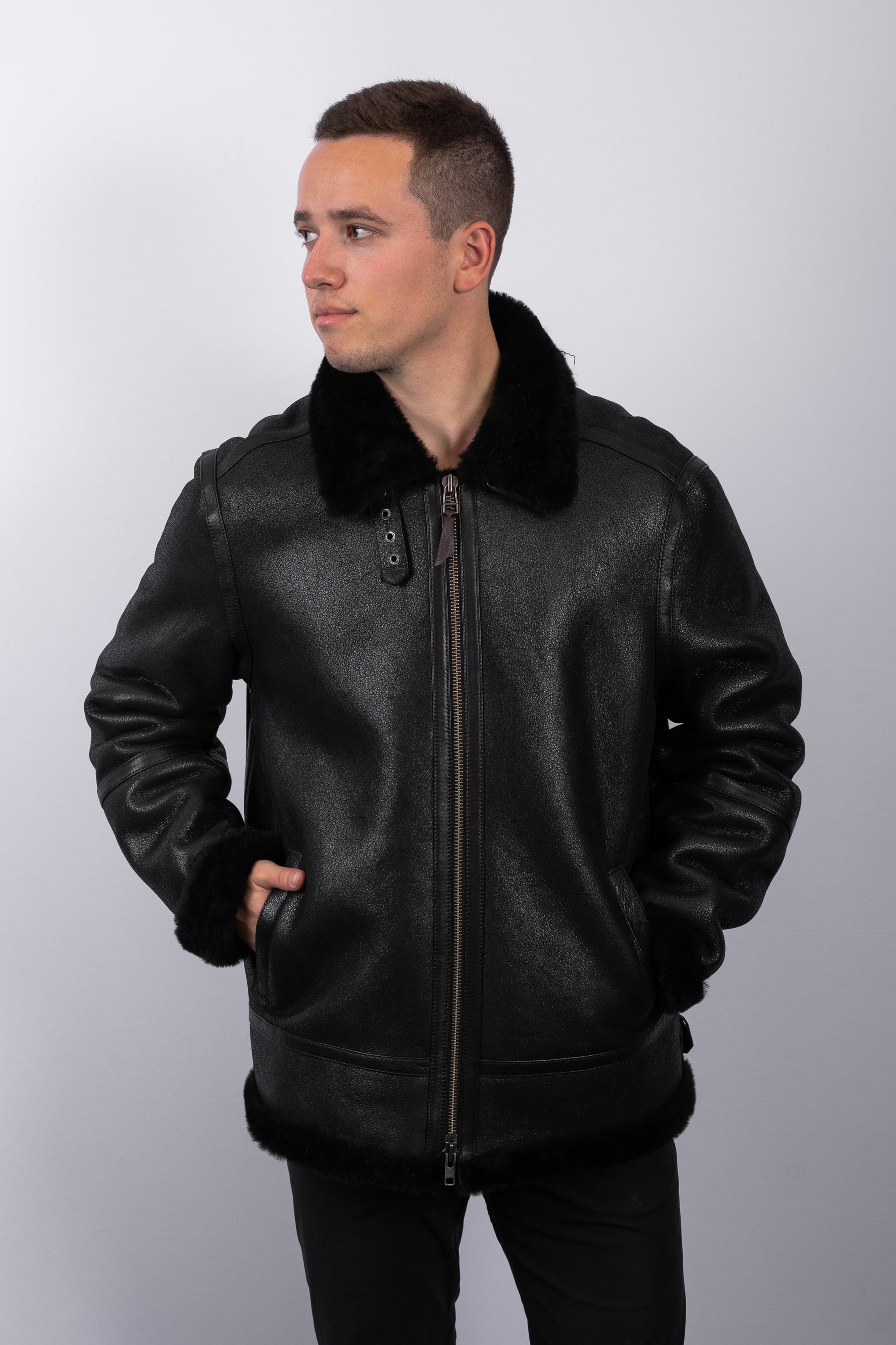 Black Shearling Lamb Jacket