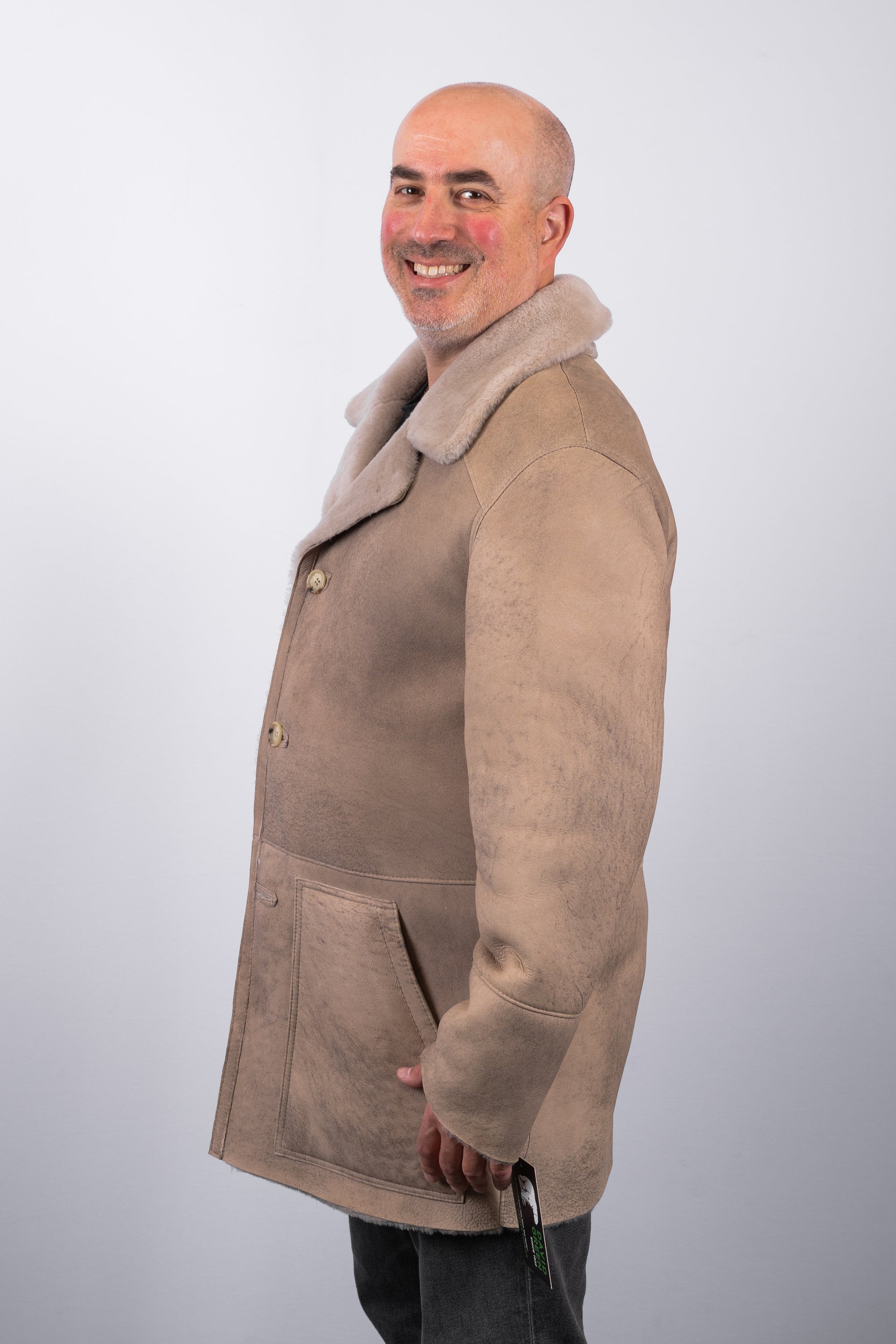 Stone Shearling Lamb Jacket