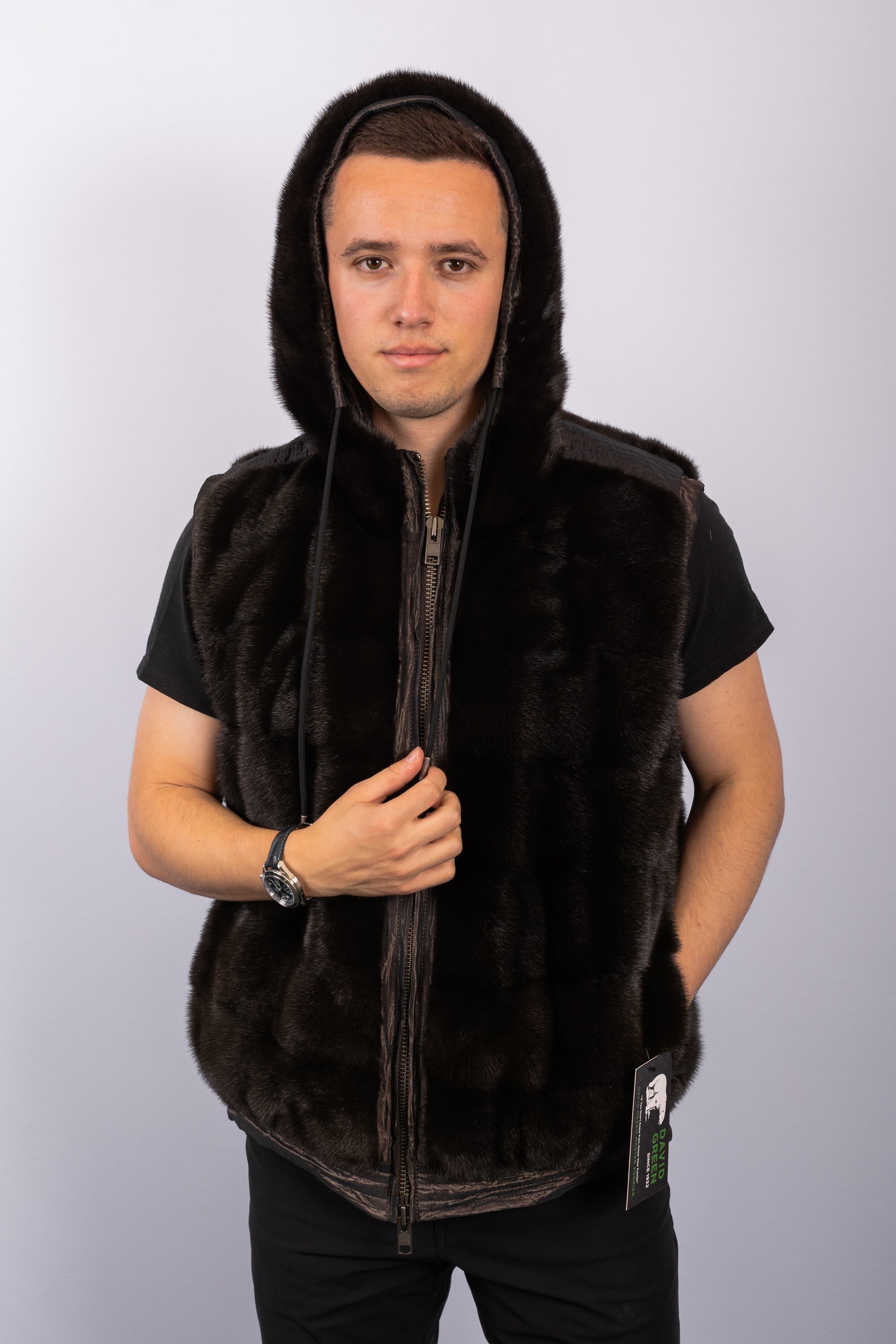 Black Spruce Mink Vest