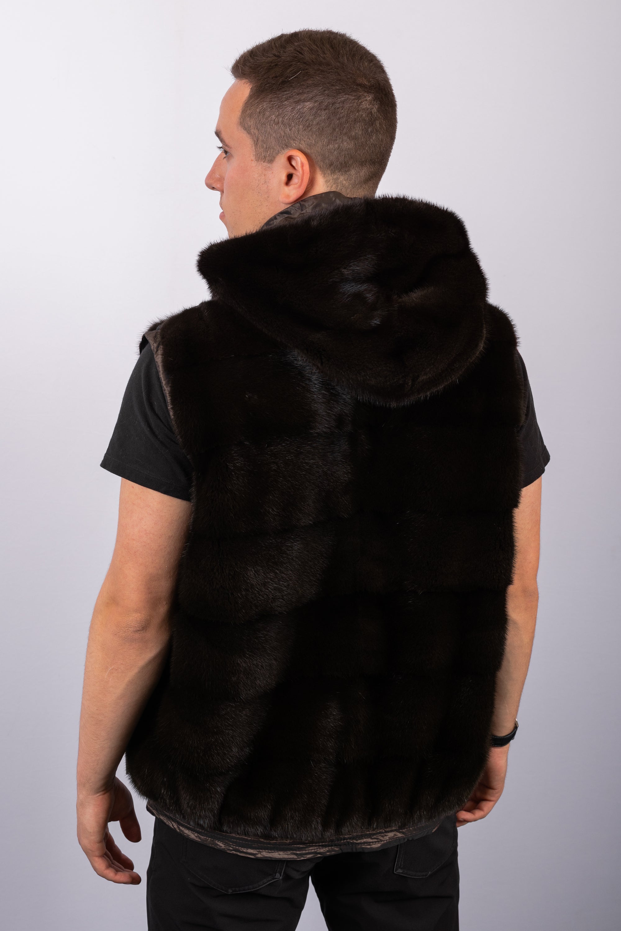 Black Spruce Mink Vest