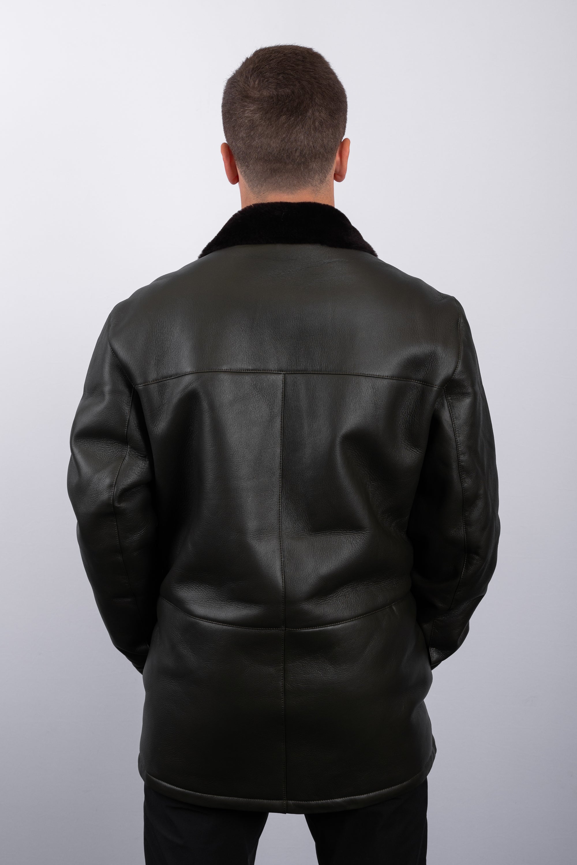 Forest Green Shearling Lamb Jacket