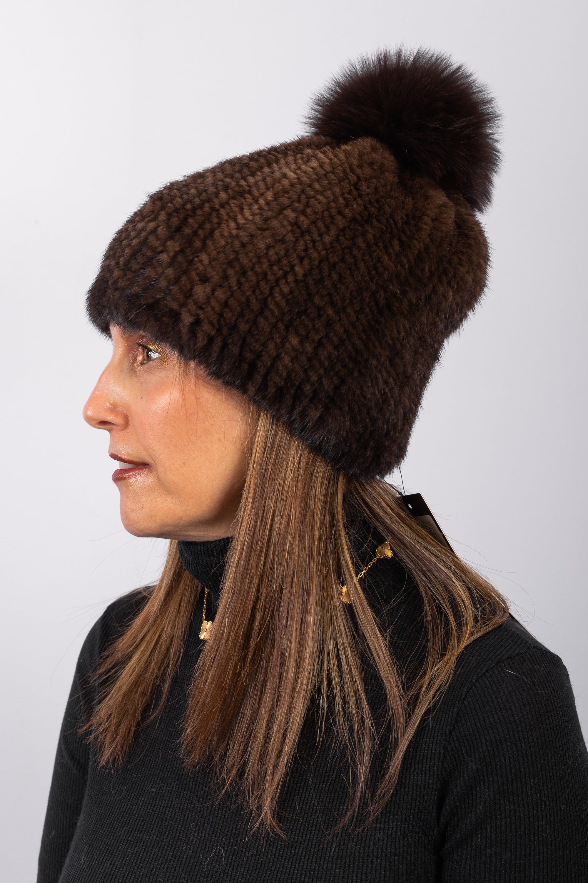 Mahogany Mink Hat with Fox