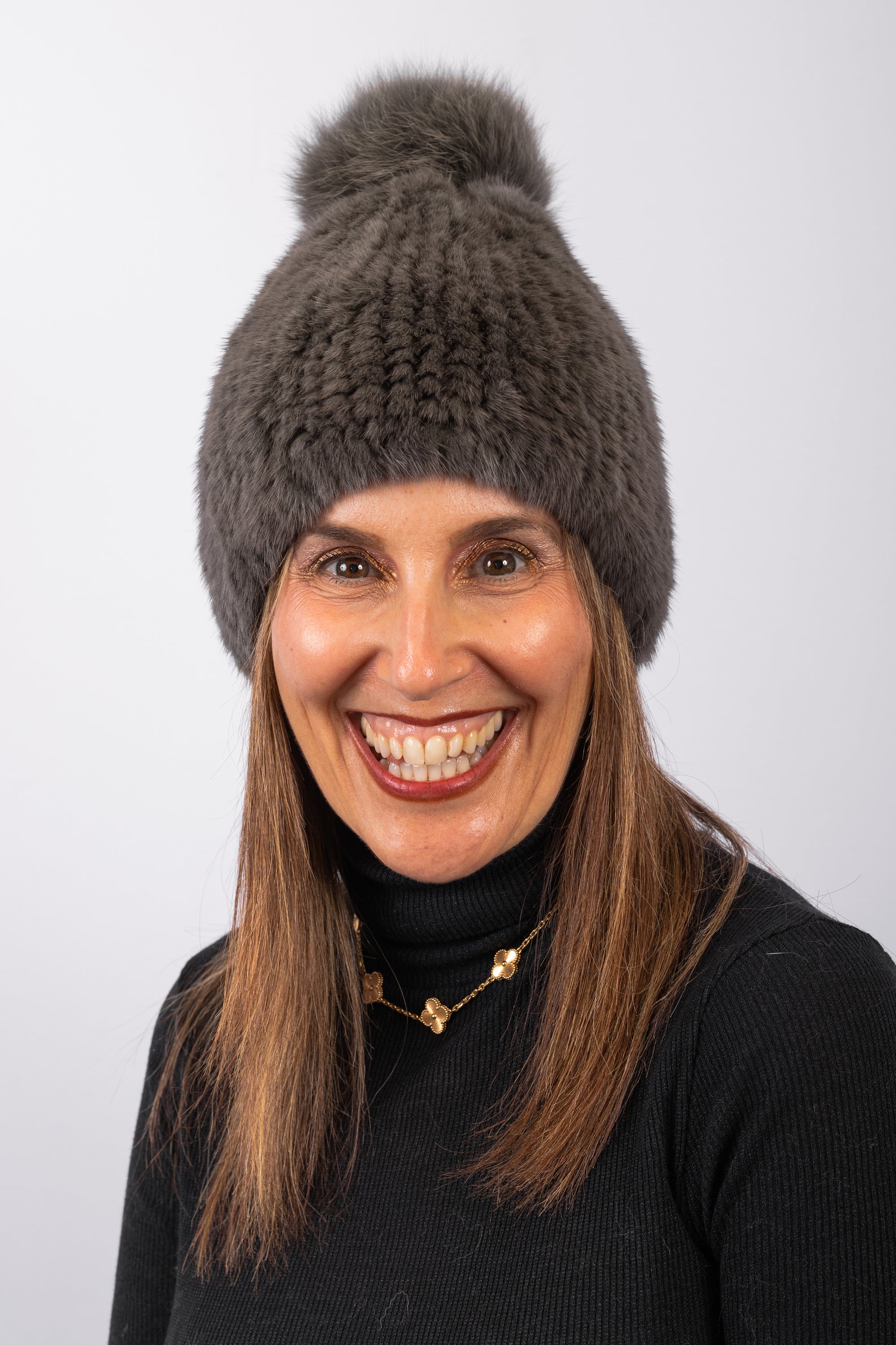 Army Mink Hat with Fox