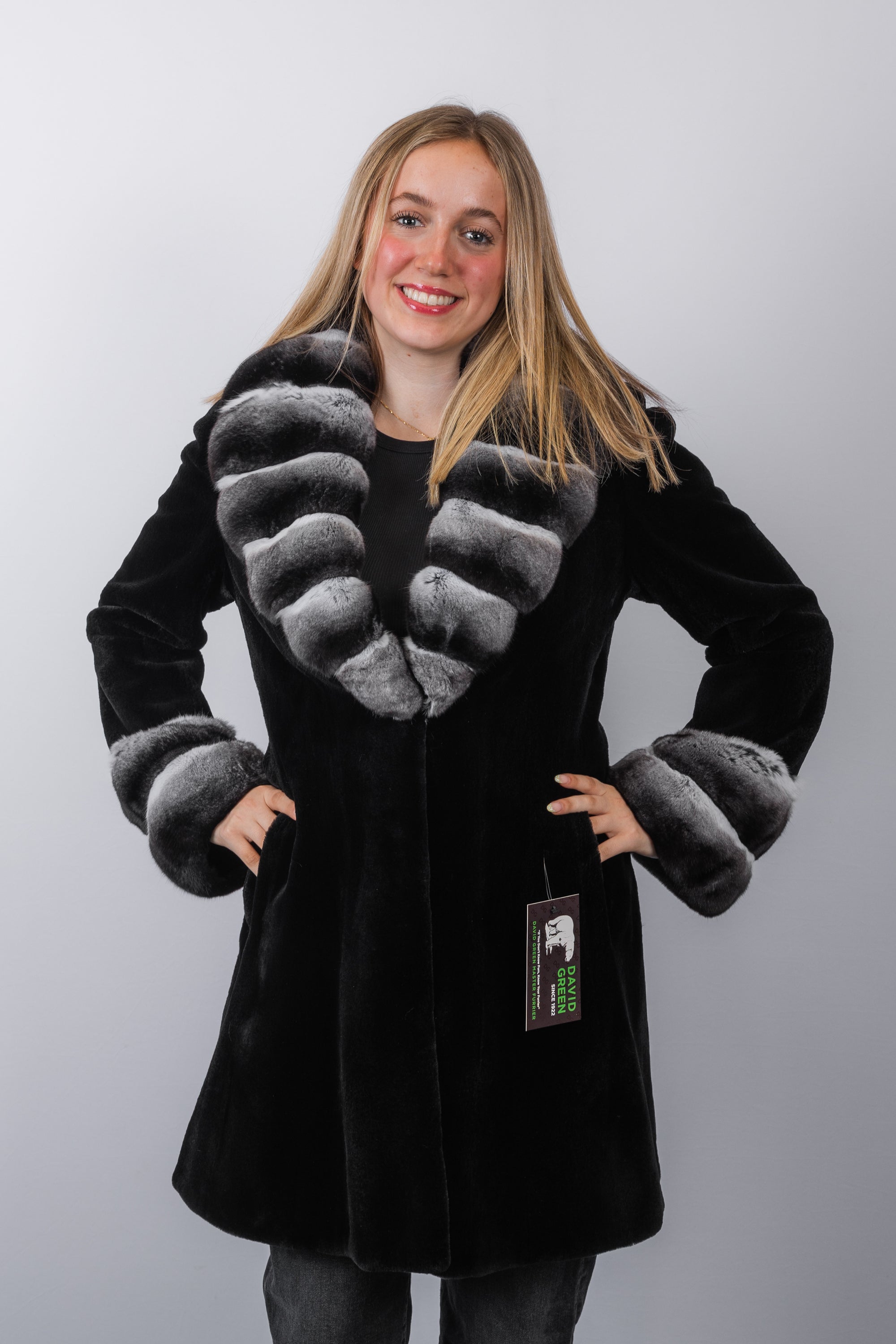 Black Sheared Mink/Natural Chinchilla Jacket