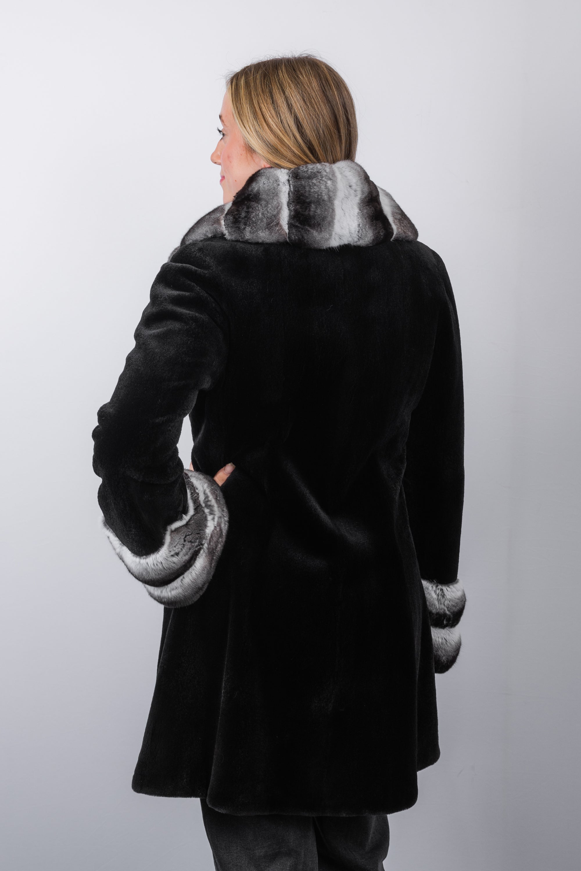 Black Sheared Mink/Natural Chinchilla Jacket