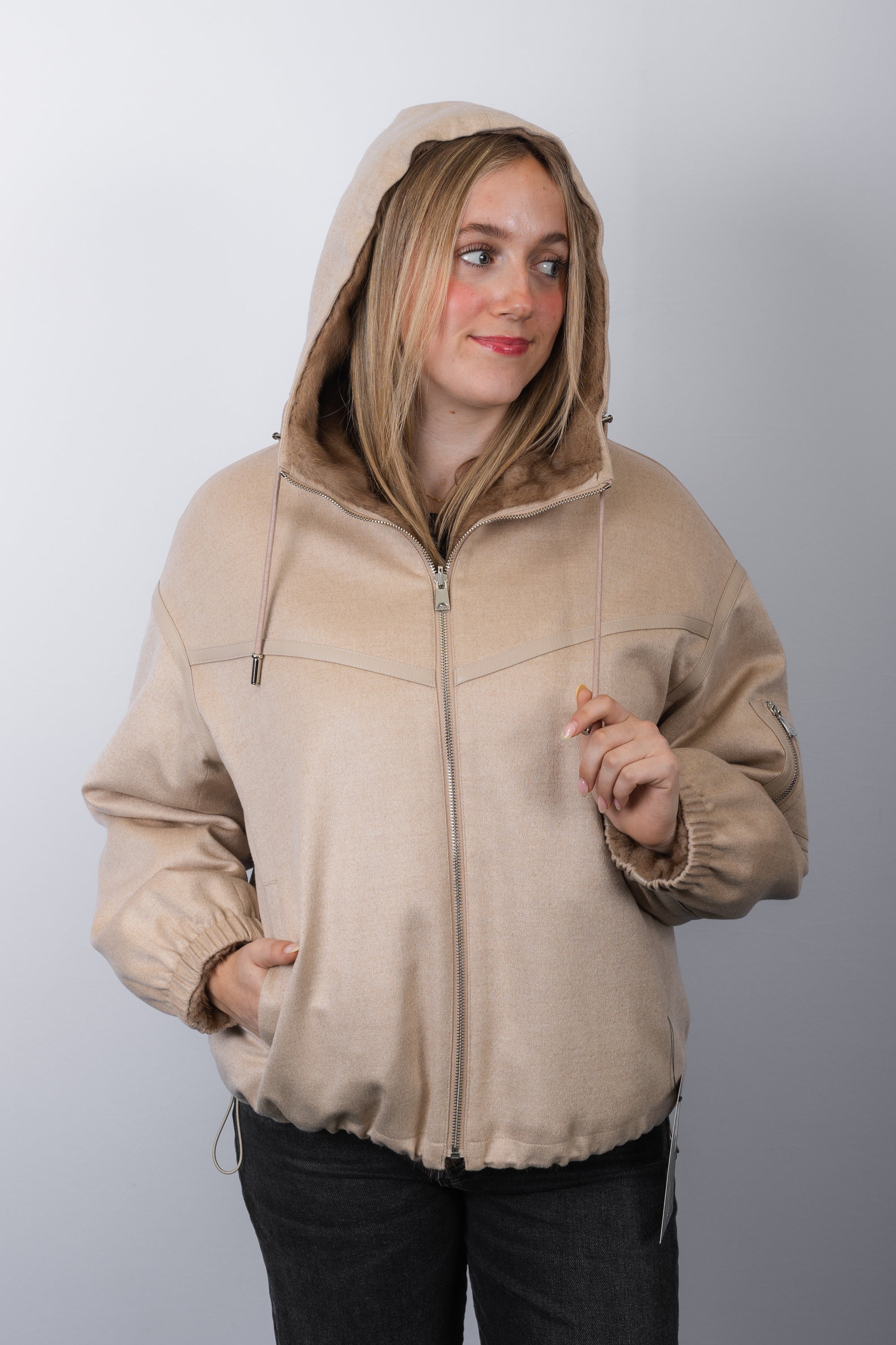 Natural Toffee Mink/Latte Cashmere Jacket