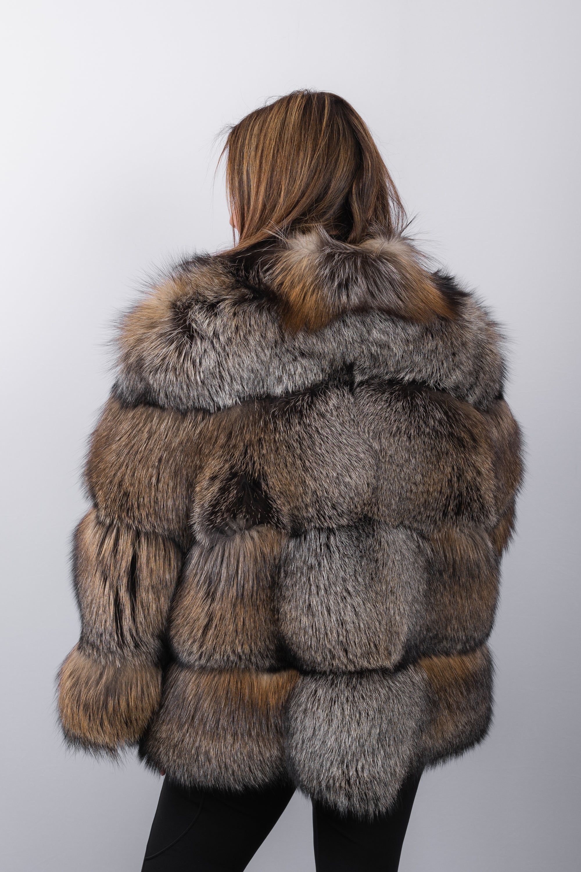 Natural Gold Cross Fox Jacket