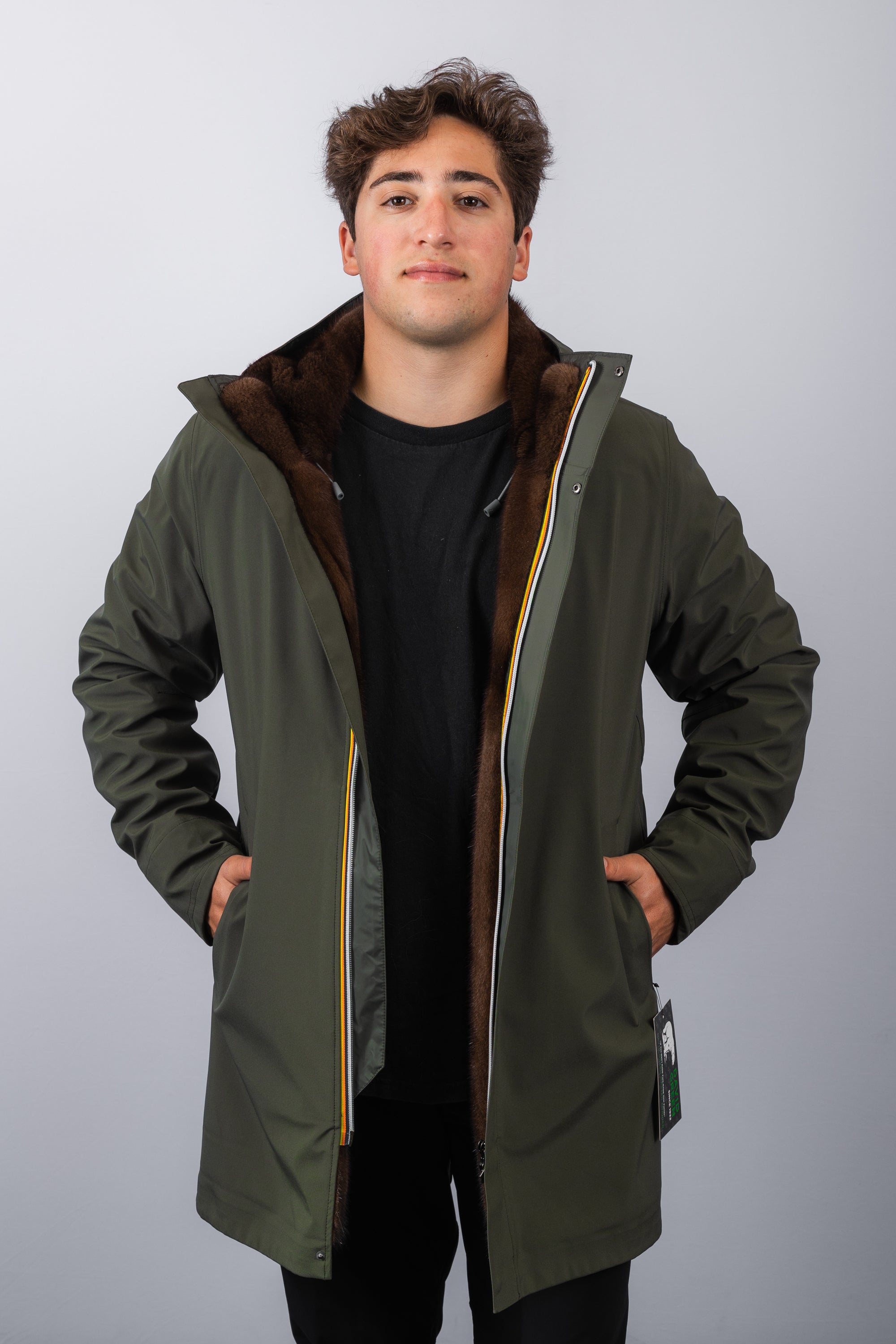 Forest Green Nylon/Mocha Mink Jacket