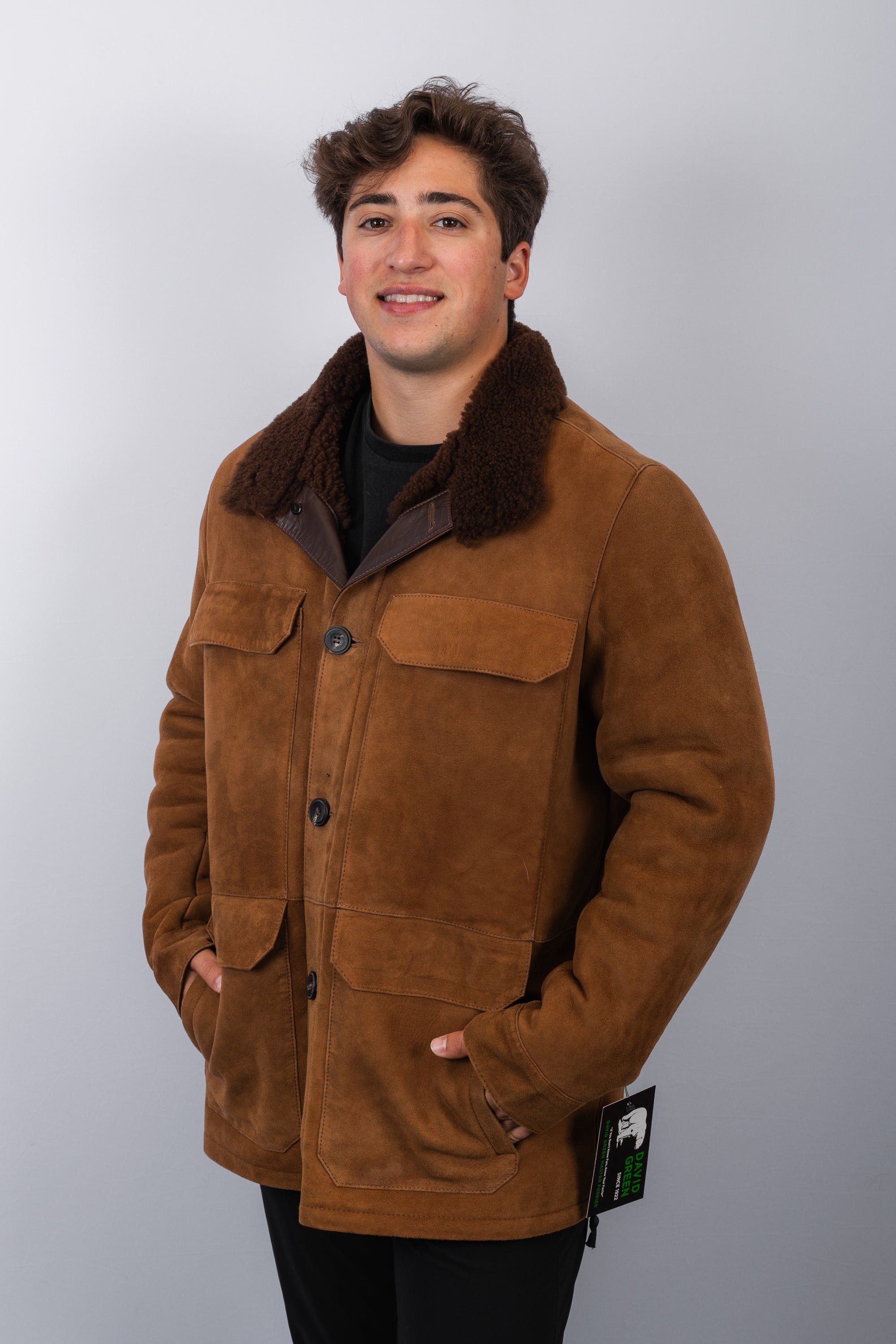 Whiskey Suede Shearling Lamb Jacket