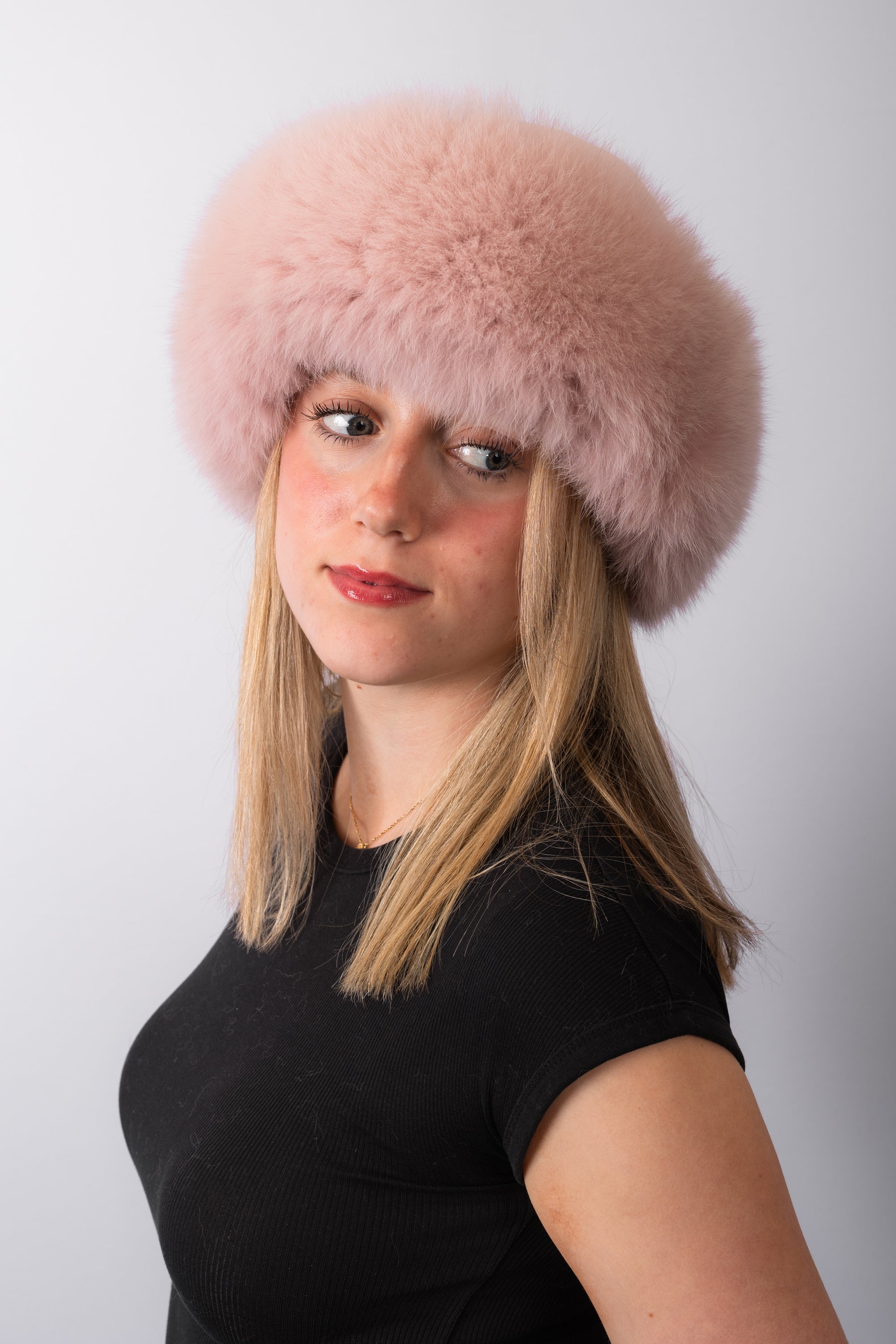 Pink Sheared Beaver with Pink Fox Hat