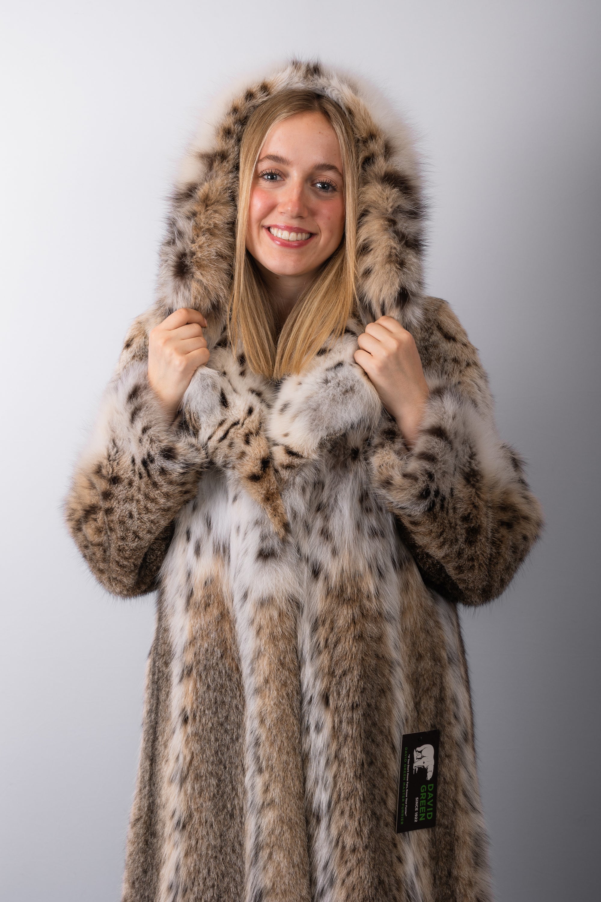 Natural Lynx Cat Jacket w/Hood