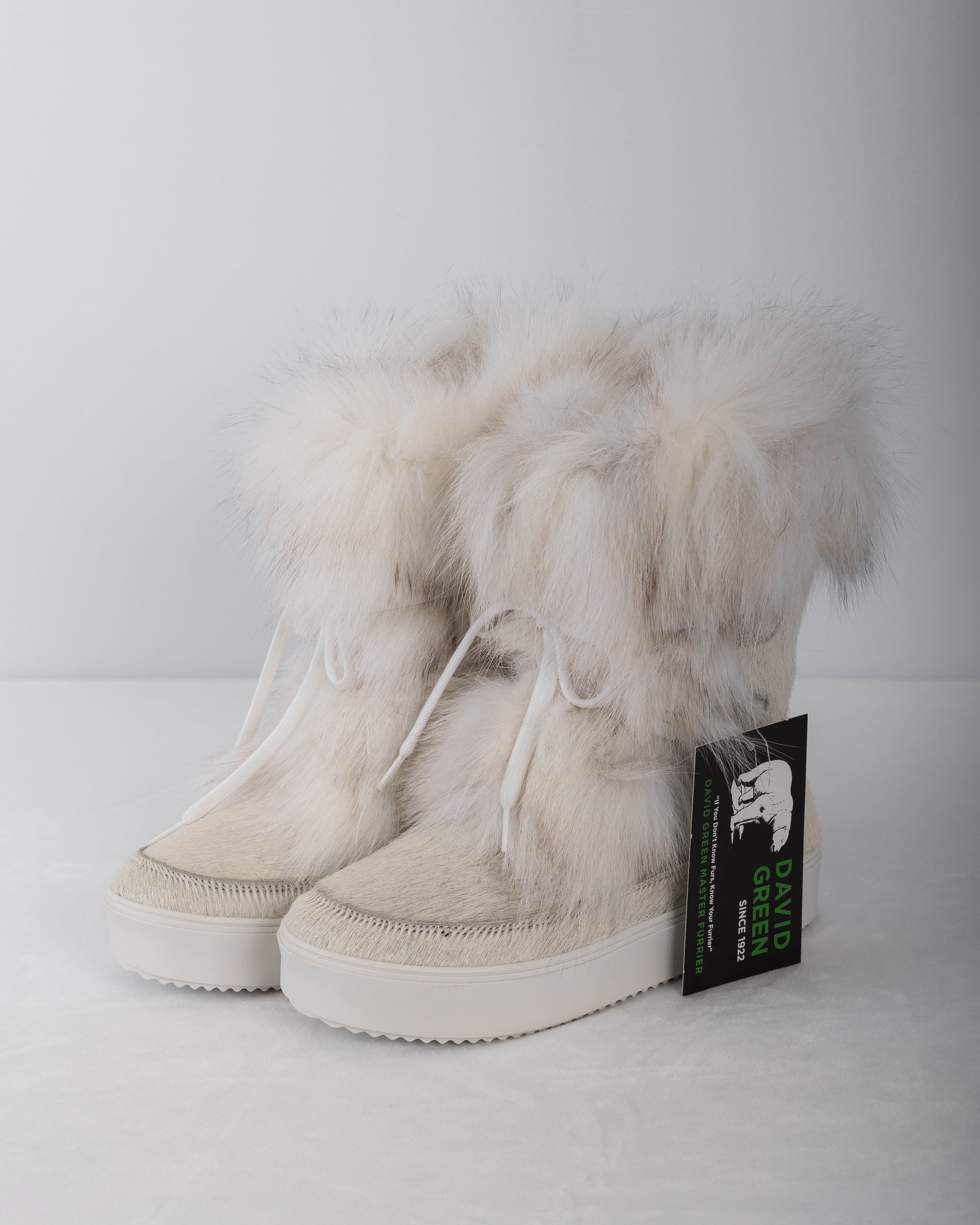 Natural Blue Fox/Dyed to Match Calfskin Boots