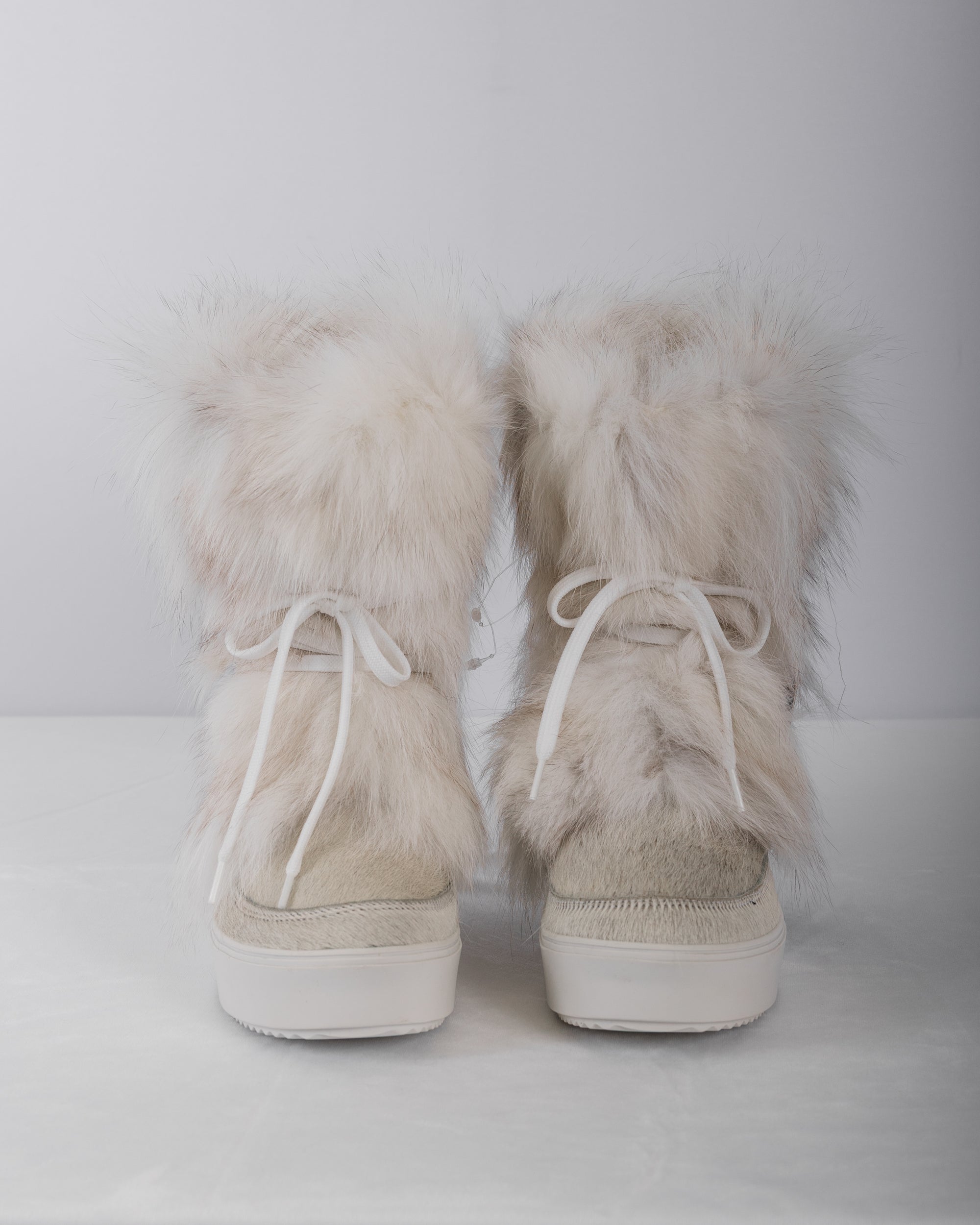 Natural Blue Fox/Dyed to Match Calfskin Boots