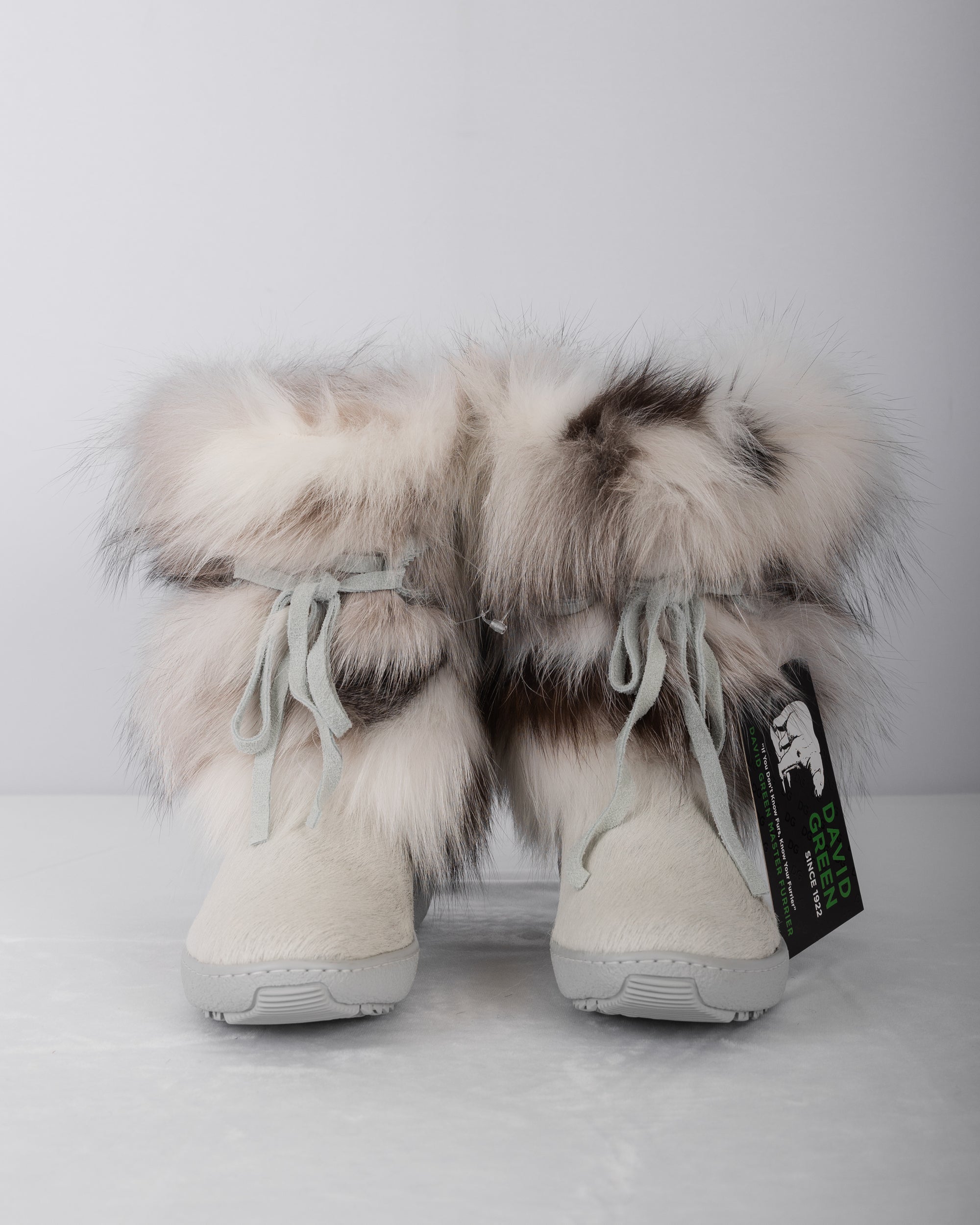 Arctic Marble Fox/White Calfskin Boots