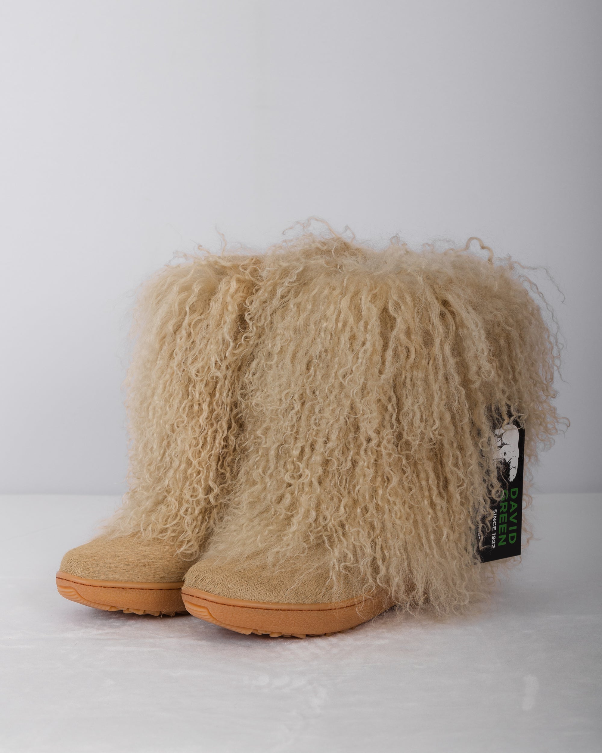 Sand Mongolian Lamb/Sand Calfskin Boots