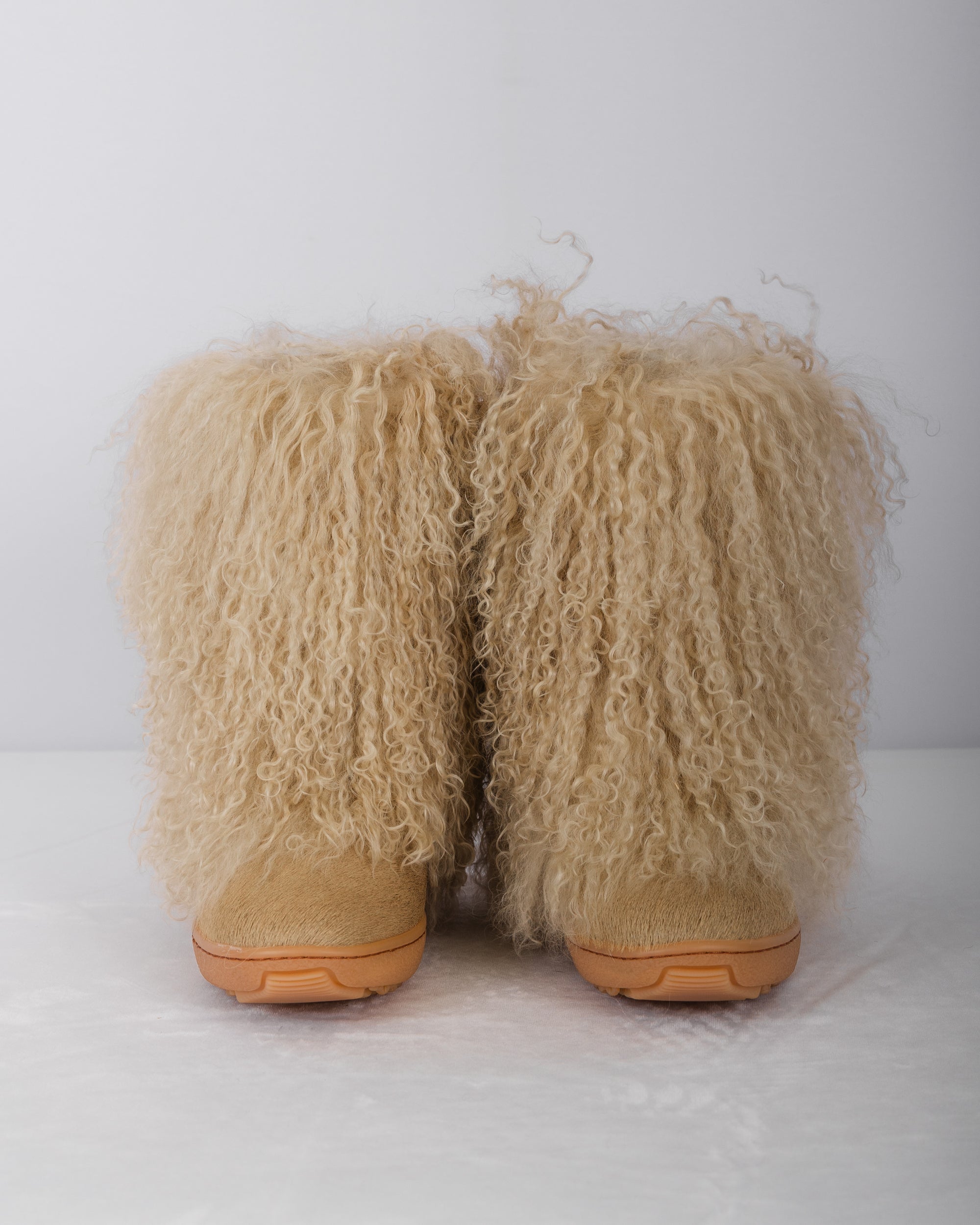 Sand Mongolian Lamb/Sand Calfskin Boots