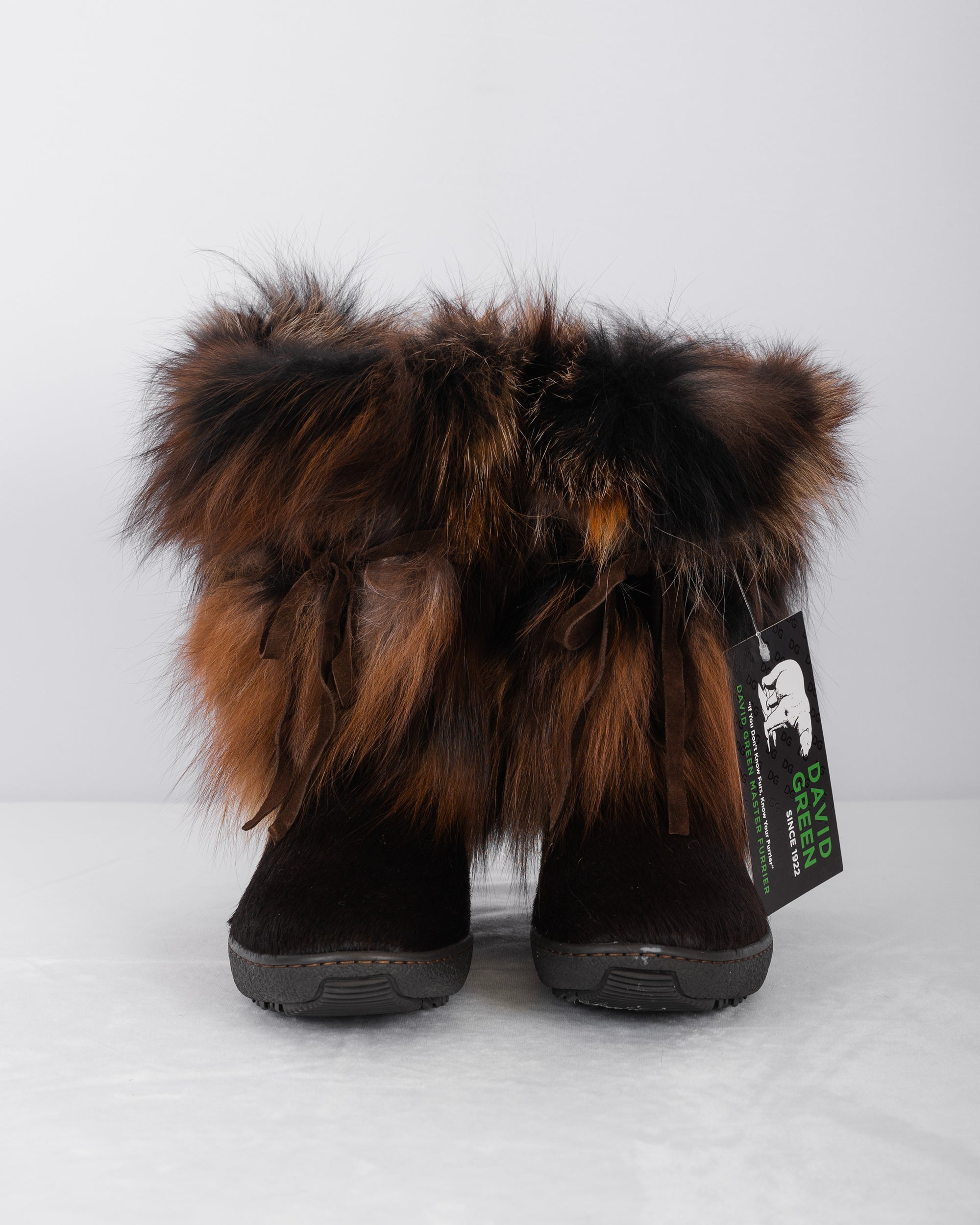 Espresso Multi Dyed Fox/Espresso Calfskin Boots - Short