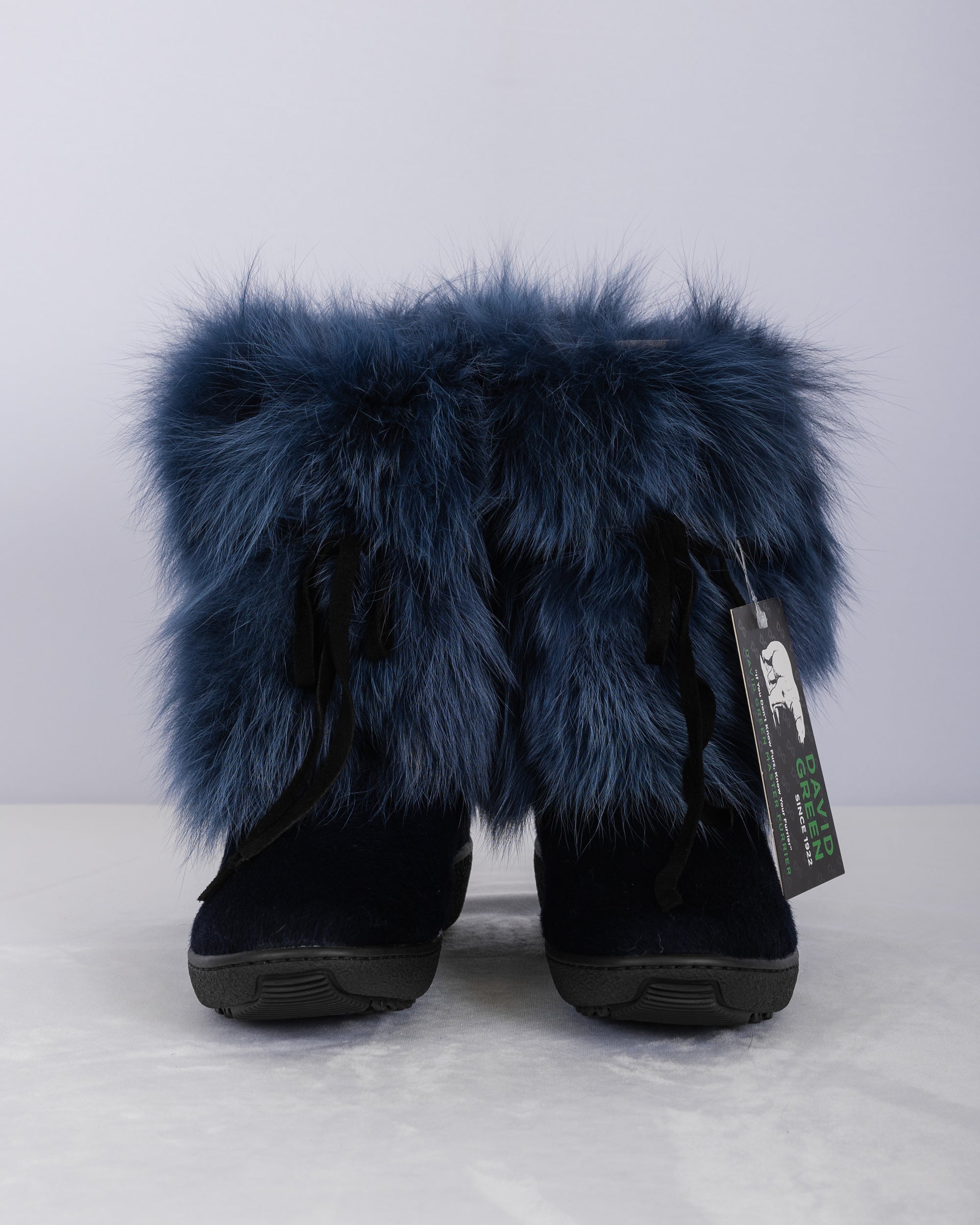 Denim Fox/Denim Calfskin Boots - Short