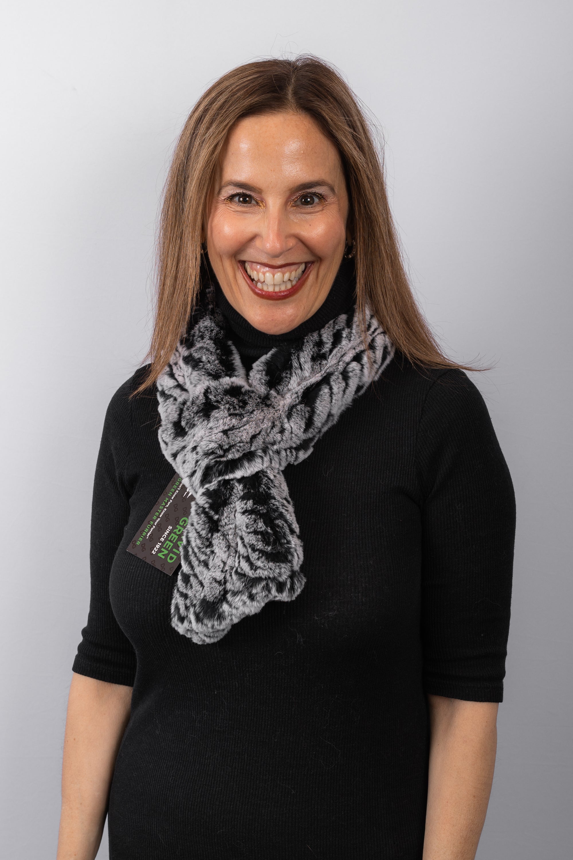 Black Snowtop Rex Rabbit Scarf