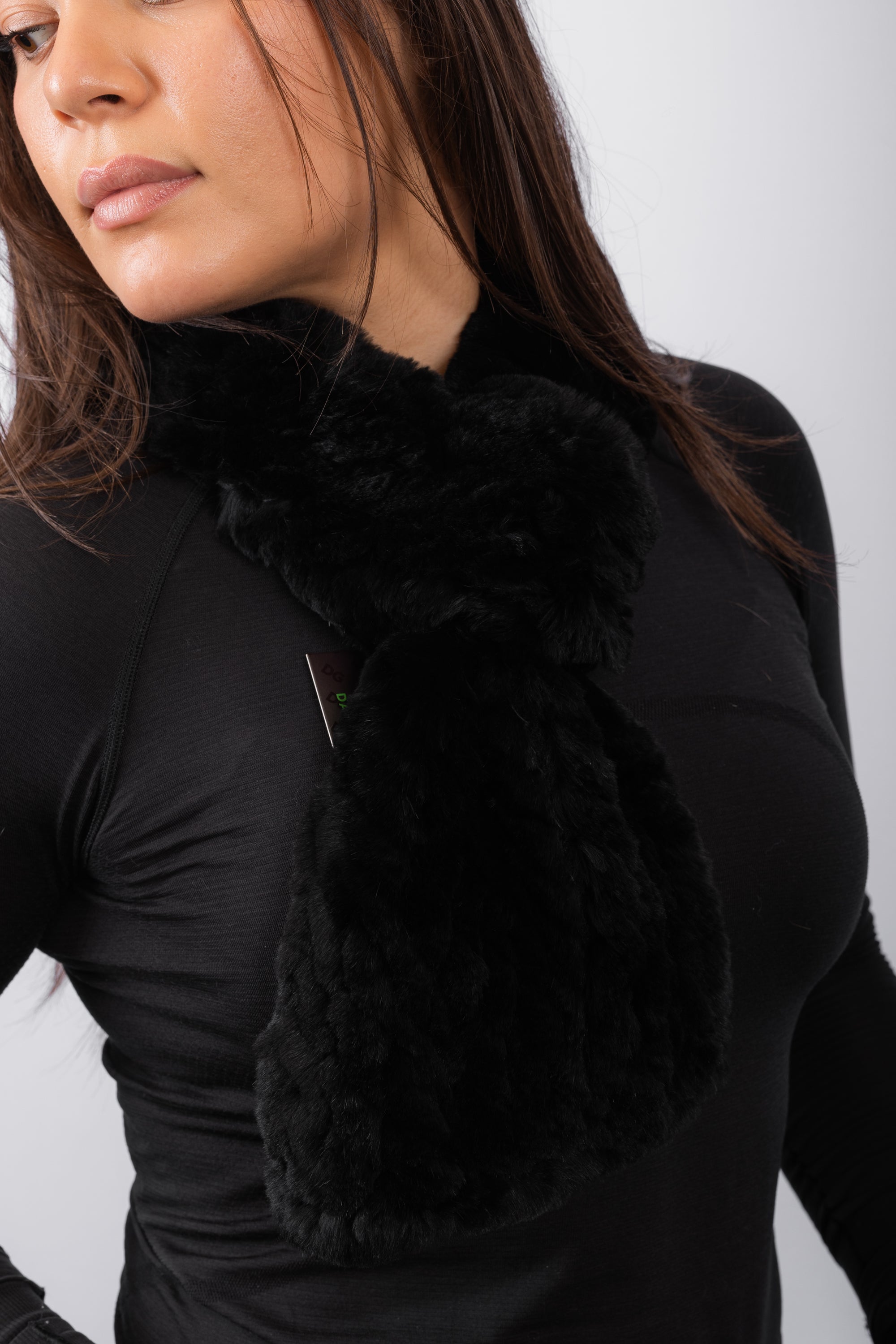 Black Rex Rabbit Scarf