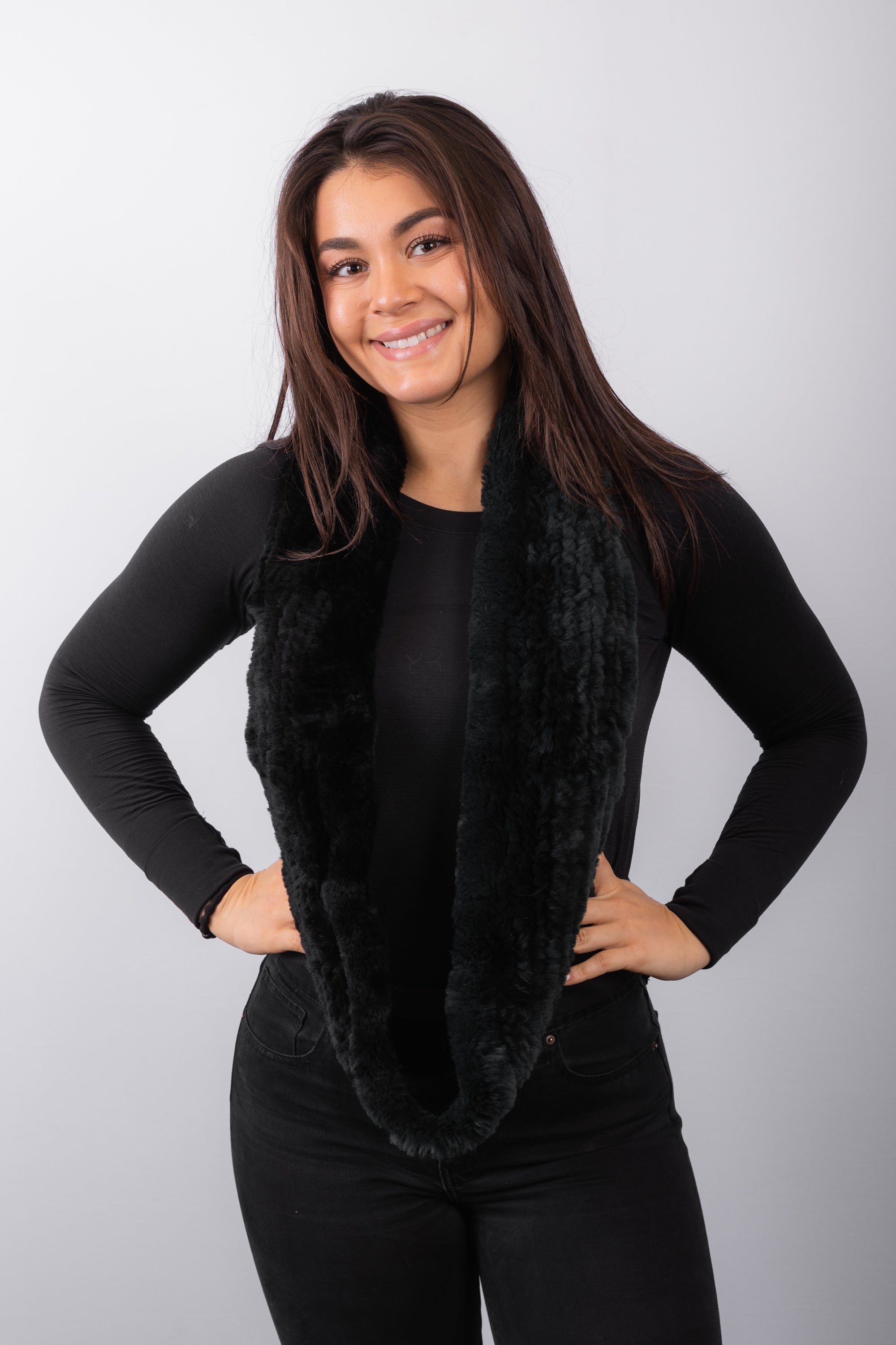 Black Forest Rex Rabbit Infinity Scarf