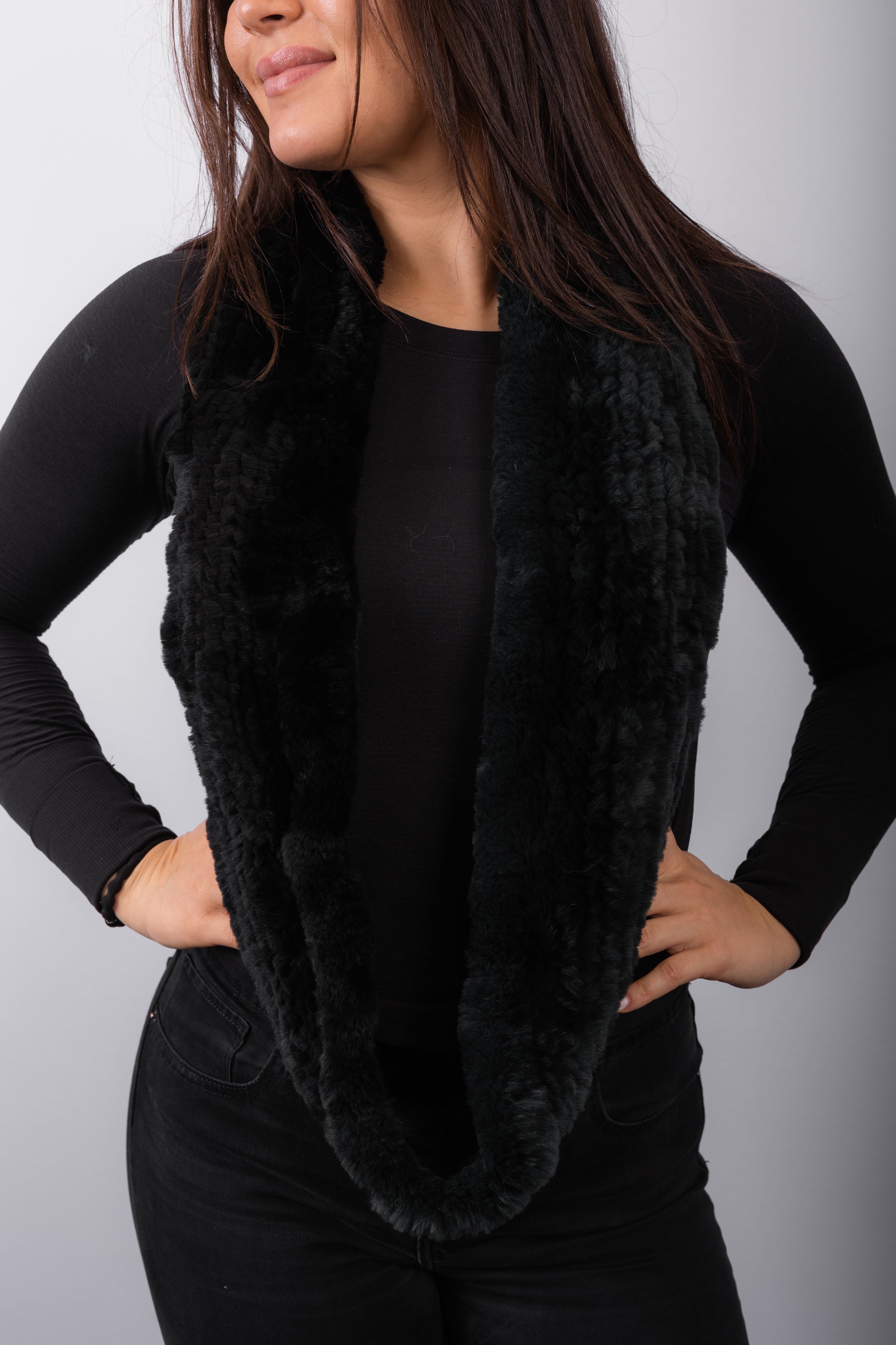 Black Forest Rex Rabbit Infinity Scarf