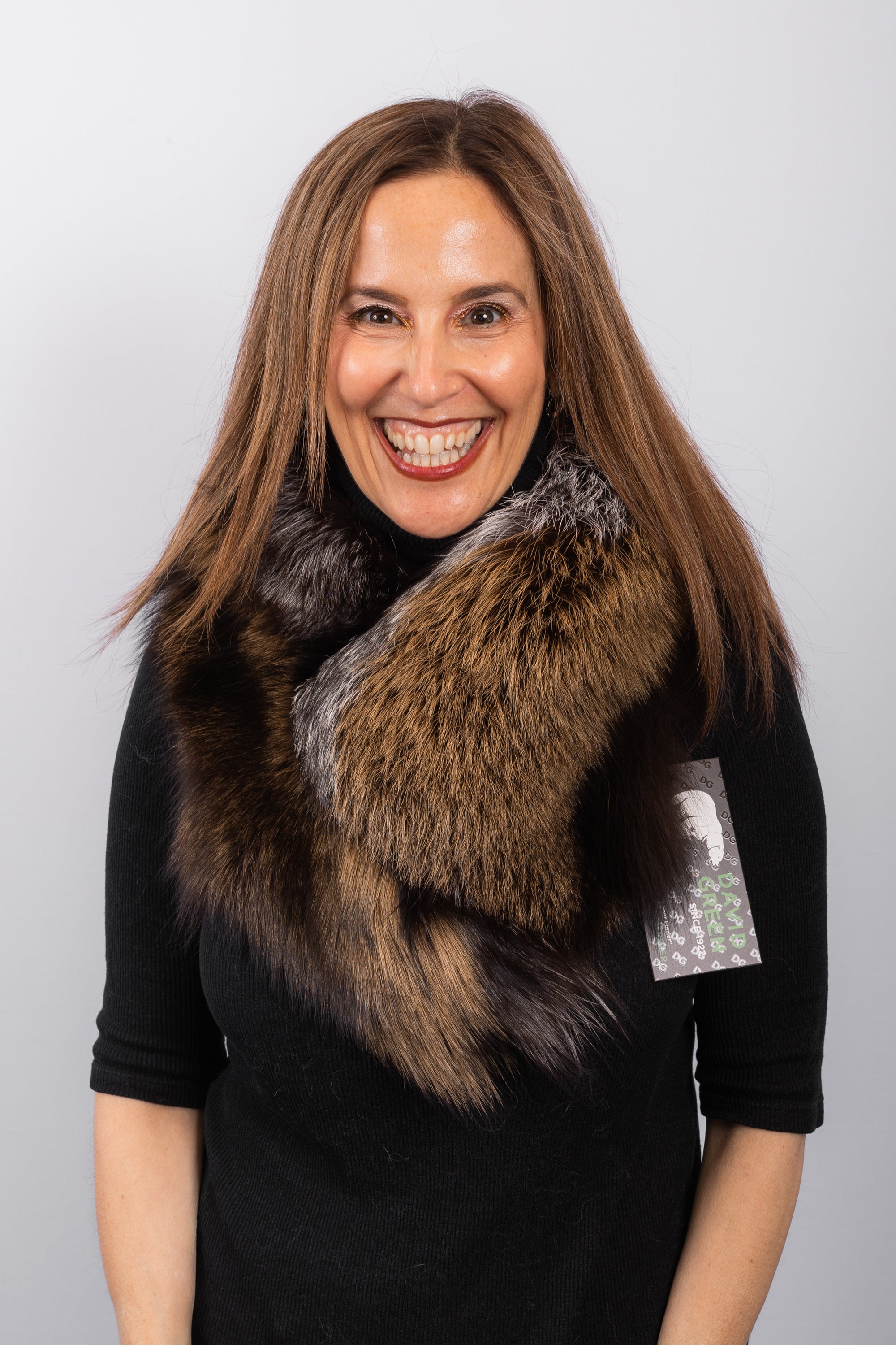 Natural/Gold Silver Fox Fur Collar