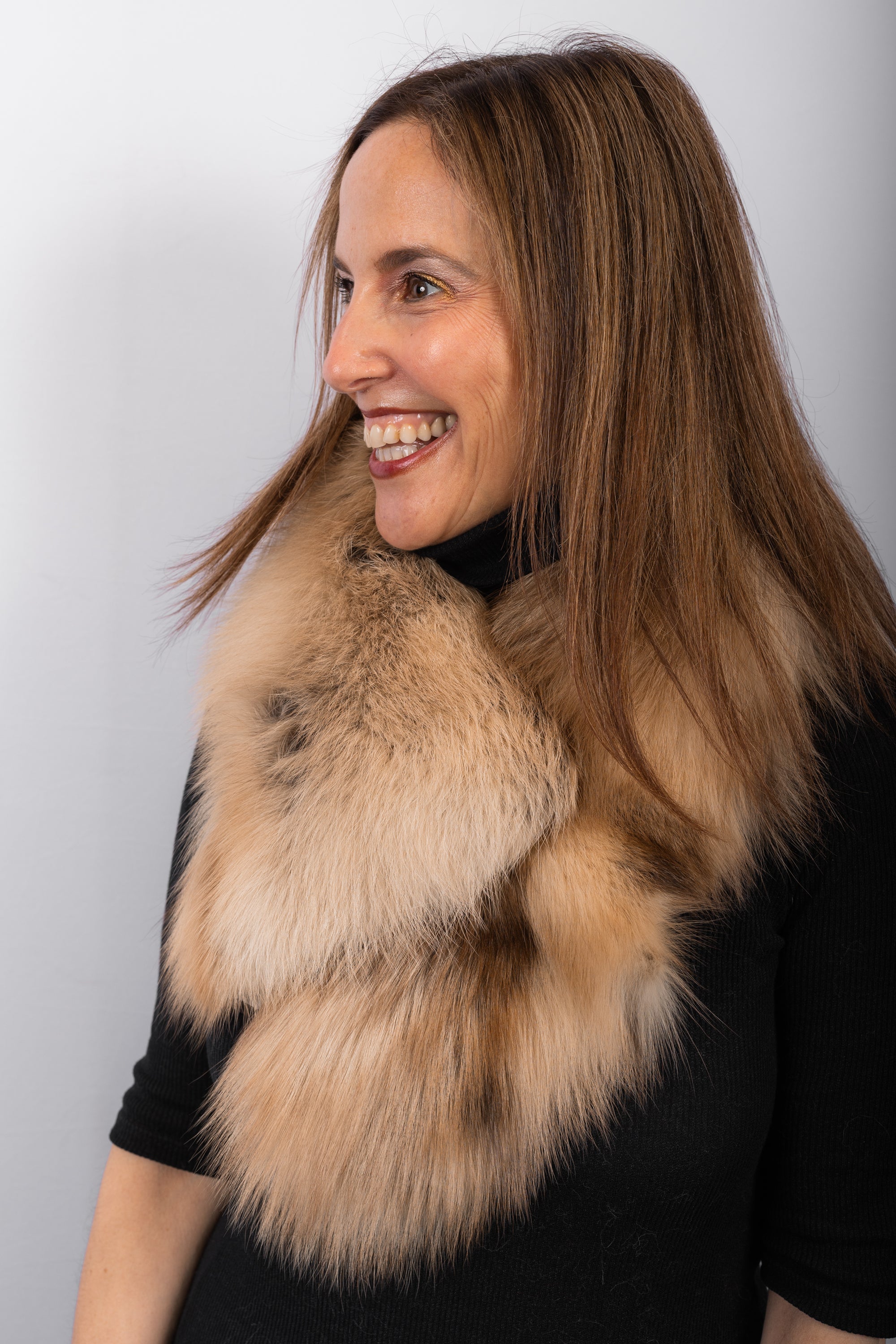 Amber Gold Fox Fur Collar