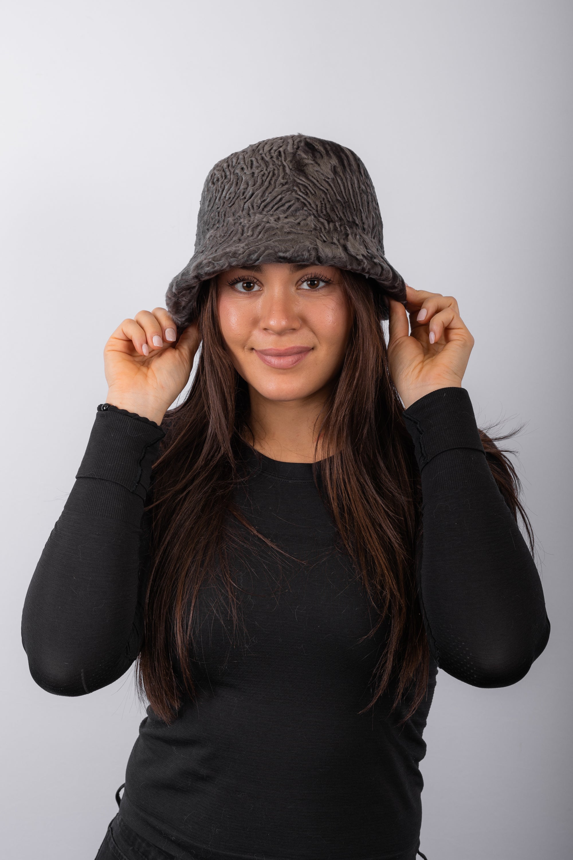 Charcoal Swakara Lamb Hat