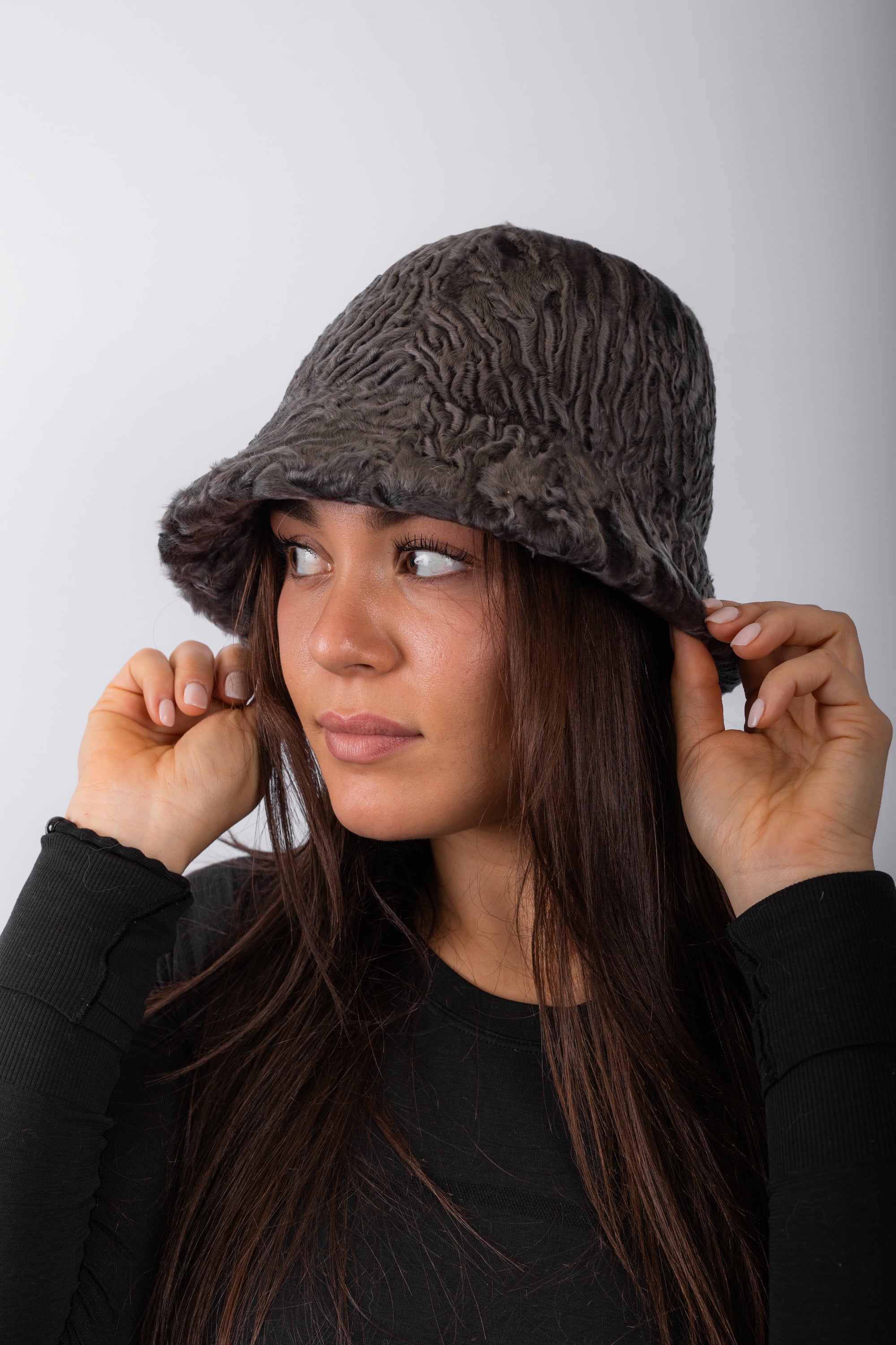 Charcoal Swakara Lamb Hat