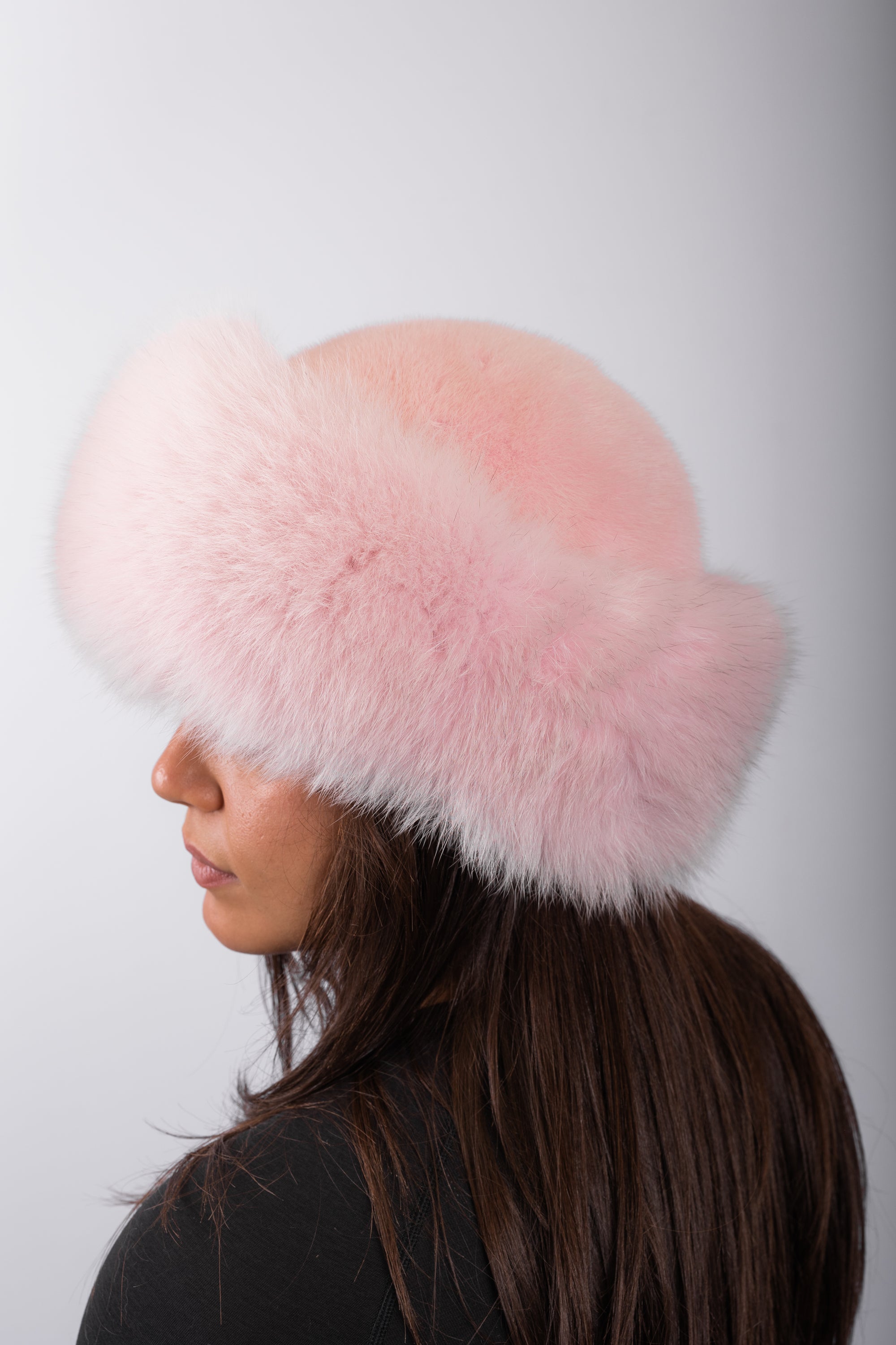 Pink Mink Hat with Pink Fox Fur Trim