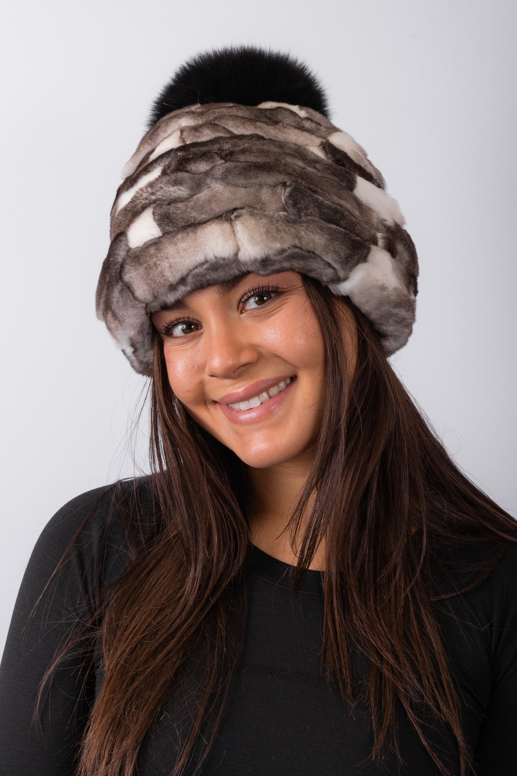 Natural Stone Orylag Hat with Black Fox