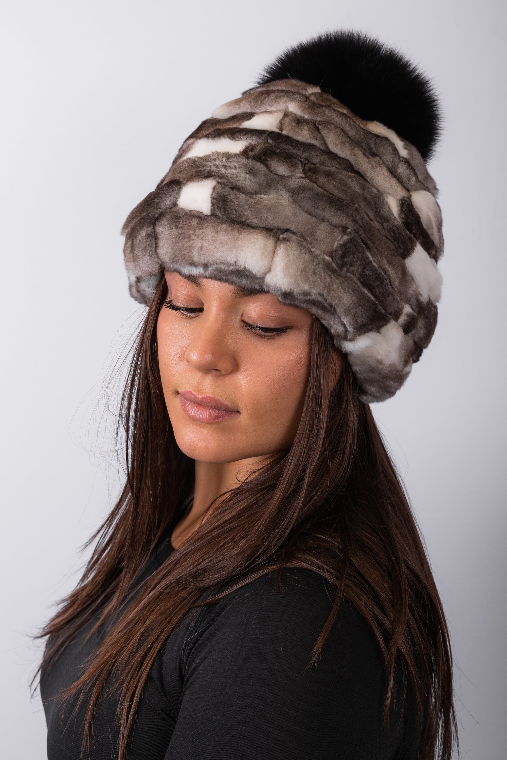 Natural Stone Orylag Hat with Black Fox